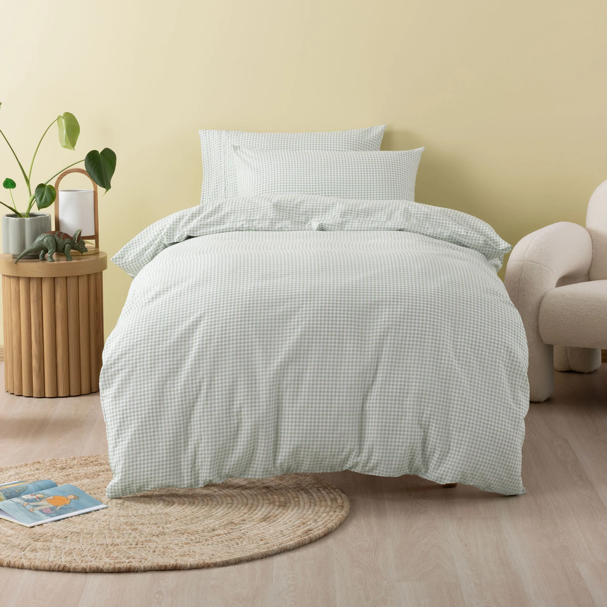 SQUIGGLES Jagger Duvet Duvet Cover Set, Sage, NZ Double