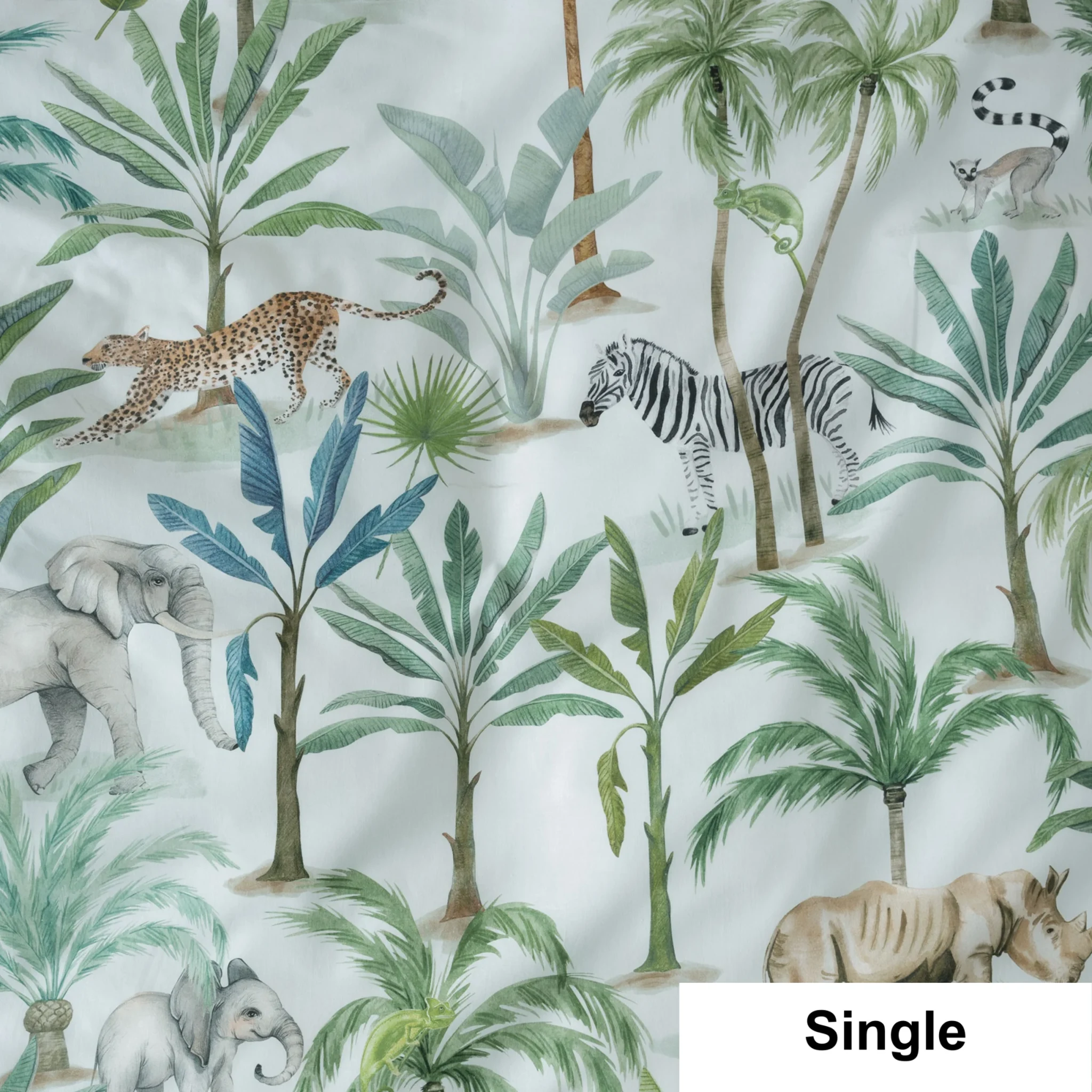 SQUIGGLES Jungle Oasis Duvet Cover Set, Multi-Colour, NZ Single