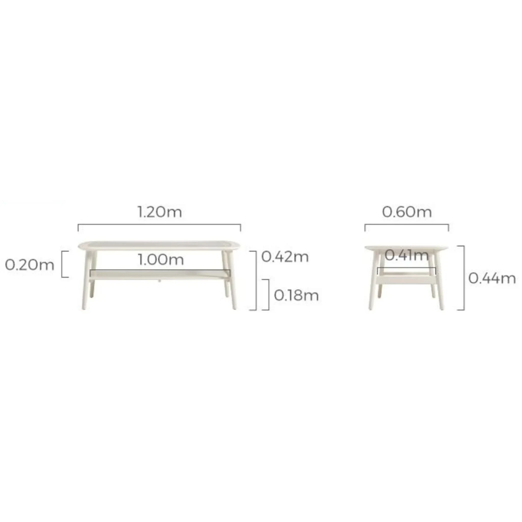 Linspire Ventus Coffee Table with Glass Top, 120cm, White