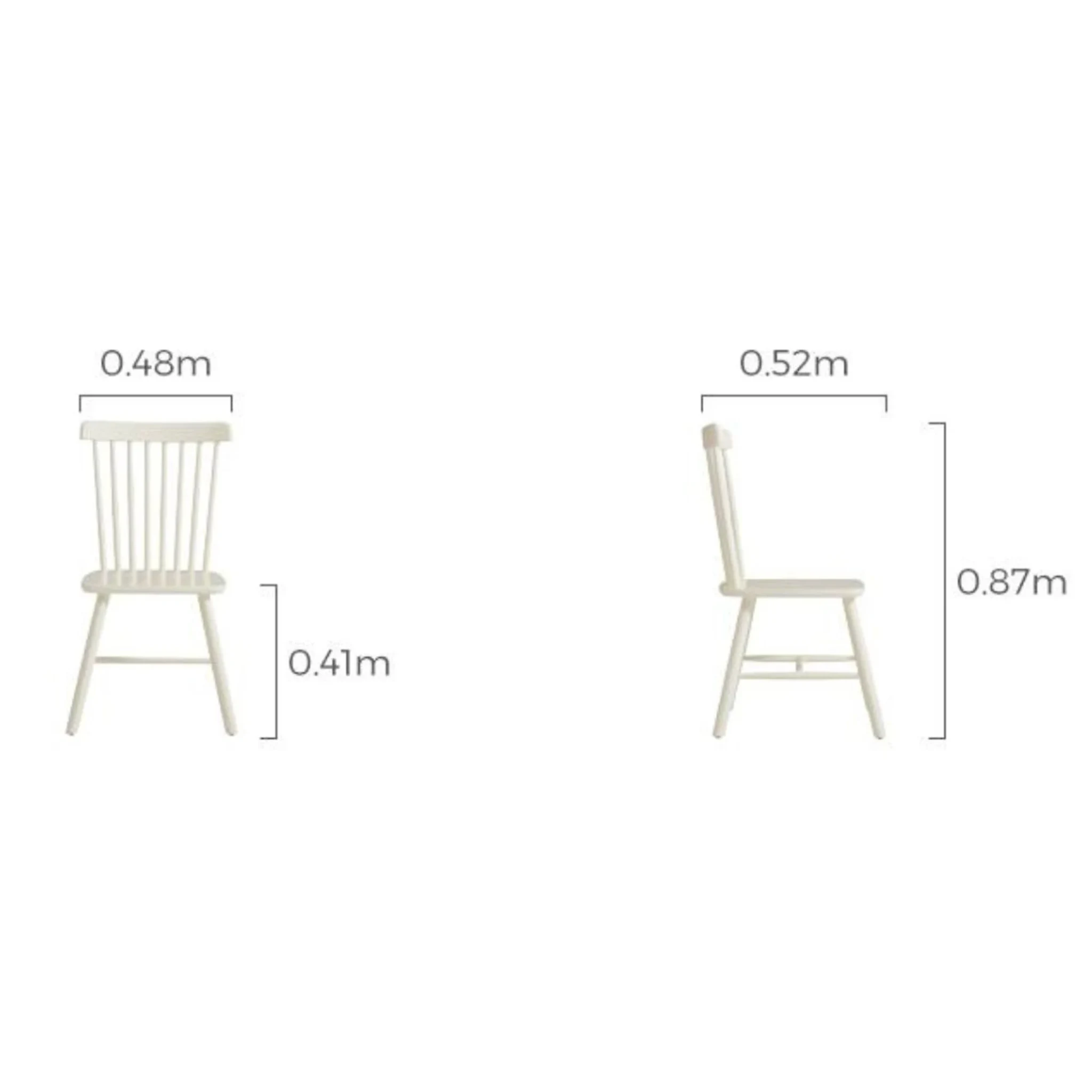 Linspire Ventus Solid Wood Dining Chairs, White, Set of 2
