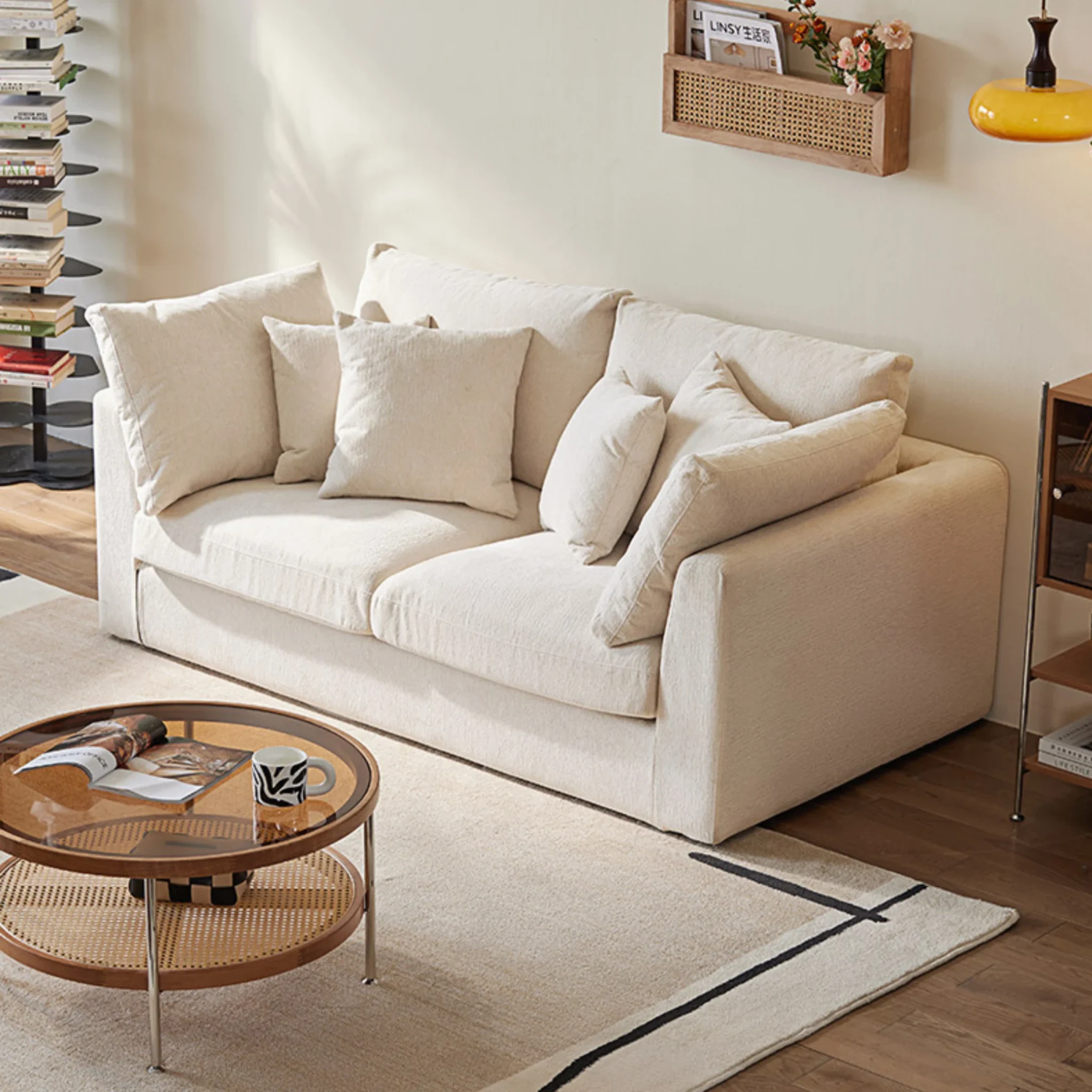 Linspire Neuer Chenille 3-Seater Sofa, Neutral White