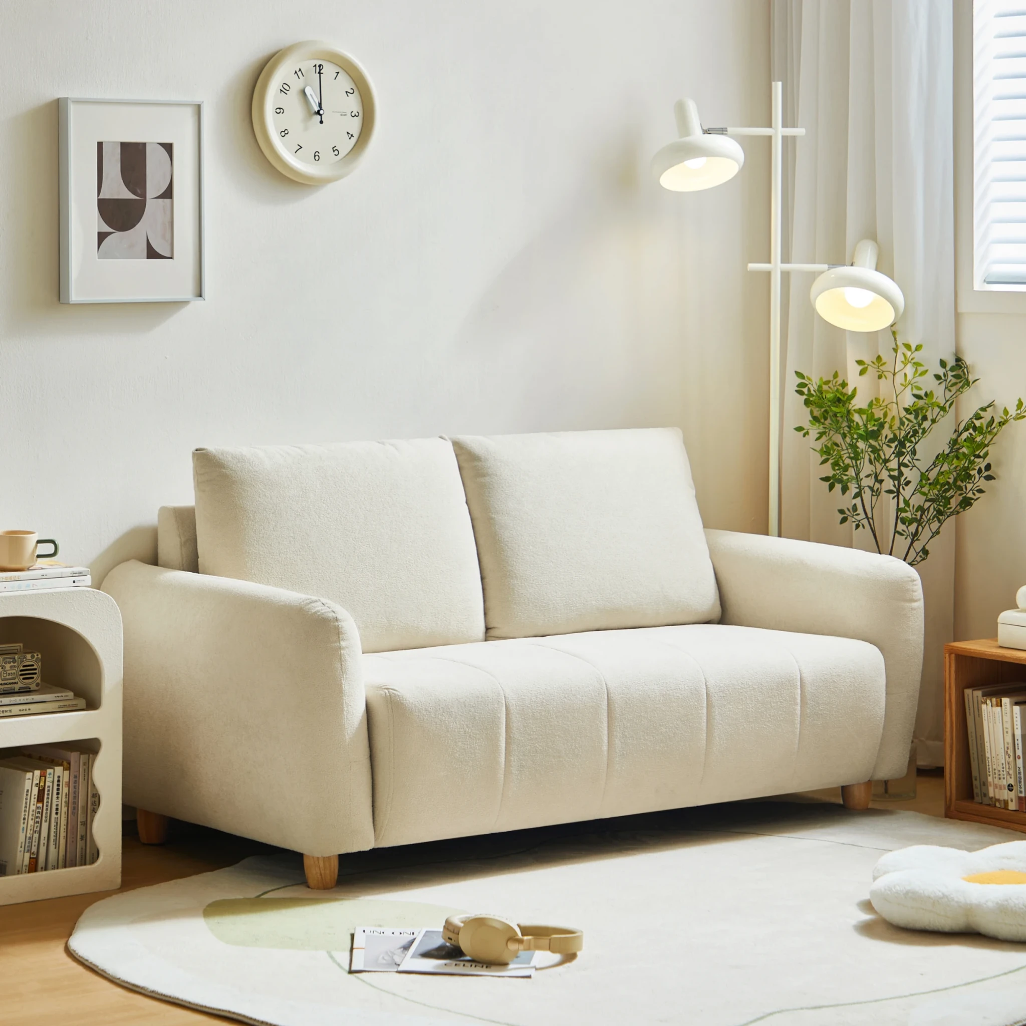 Linspire Aero 2-Seater Boucle Sofa, Off-White