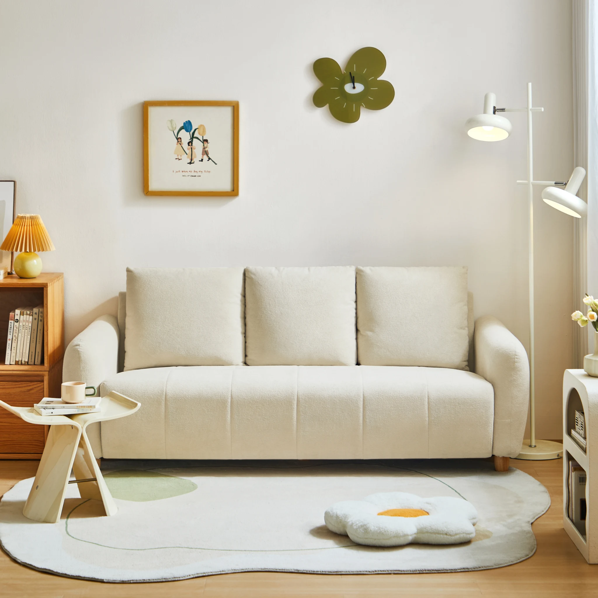 Linspire Aero 3-Seater Boucle Sofa, Off-White