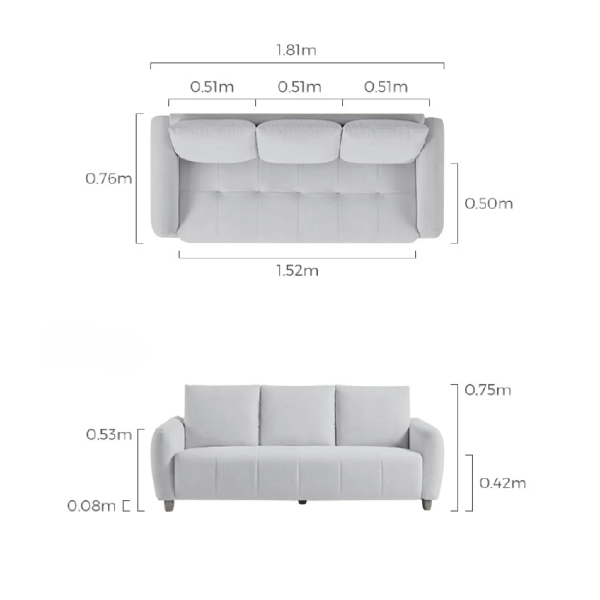 Linspire Aero 3-Seater Boucle Sofa, Off-White