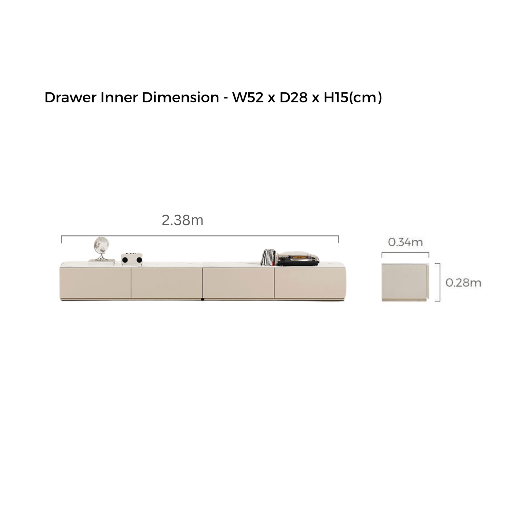 Linspire Vanko Sintered Stone Top Entertainment Unit, 240cm