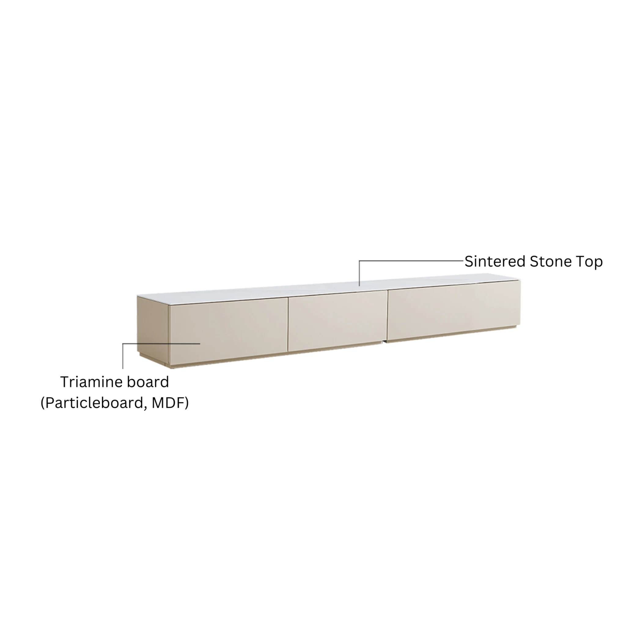 Linspire Vanko Sintered Stone Top Entertainment Unit, 200cm