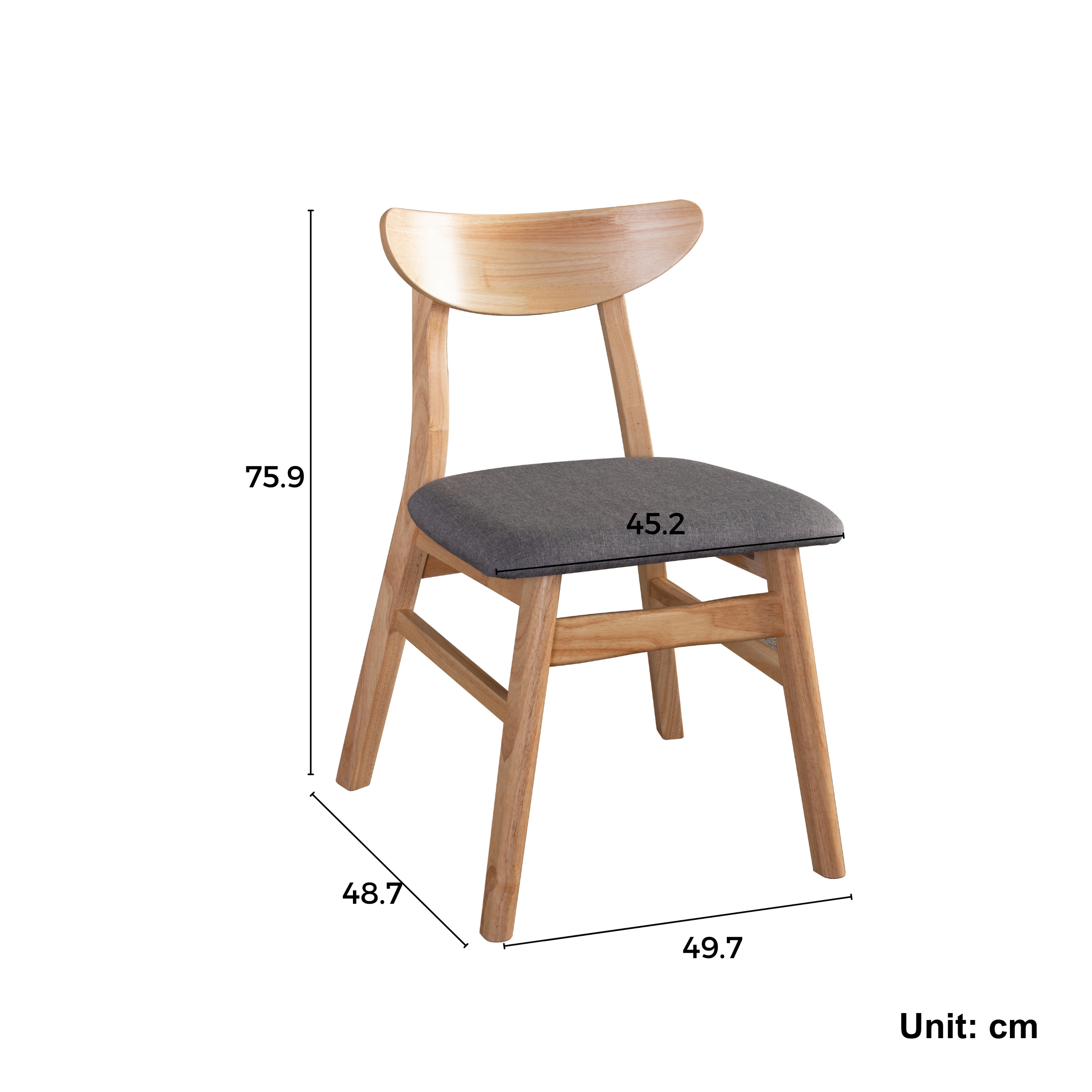 Loft Hansan Dining Chair, Natural Wood, Set of 2