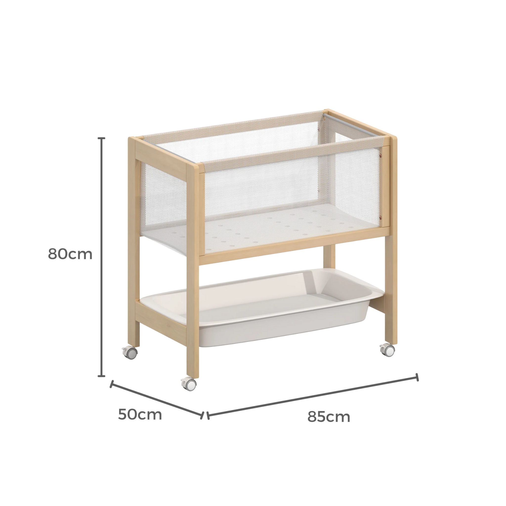 Boori Tidy Kids Bassinet/Change Table - 2 in 1, Almond & Barley White