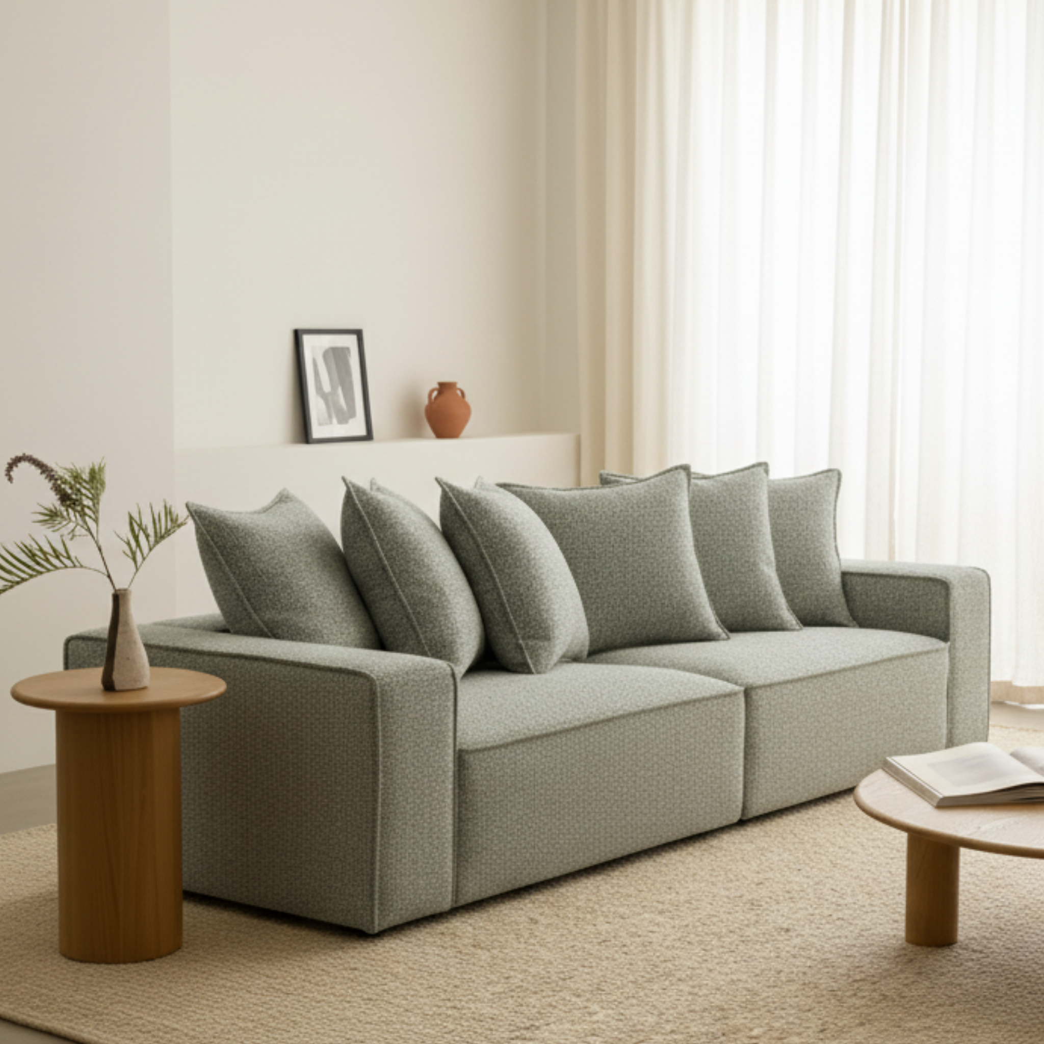 MODE Stella 4-Seater Sofa, Muted Olive