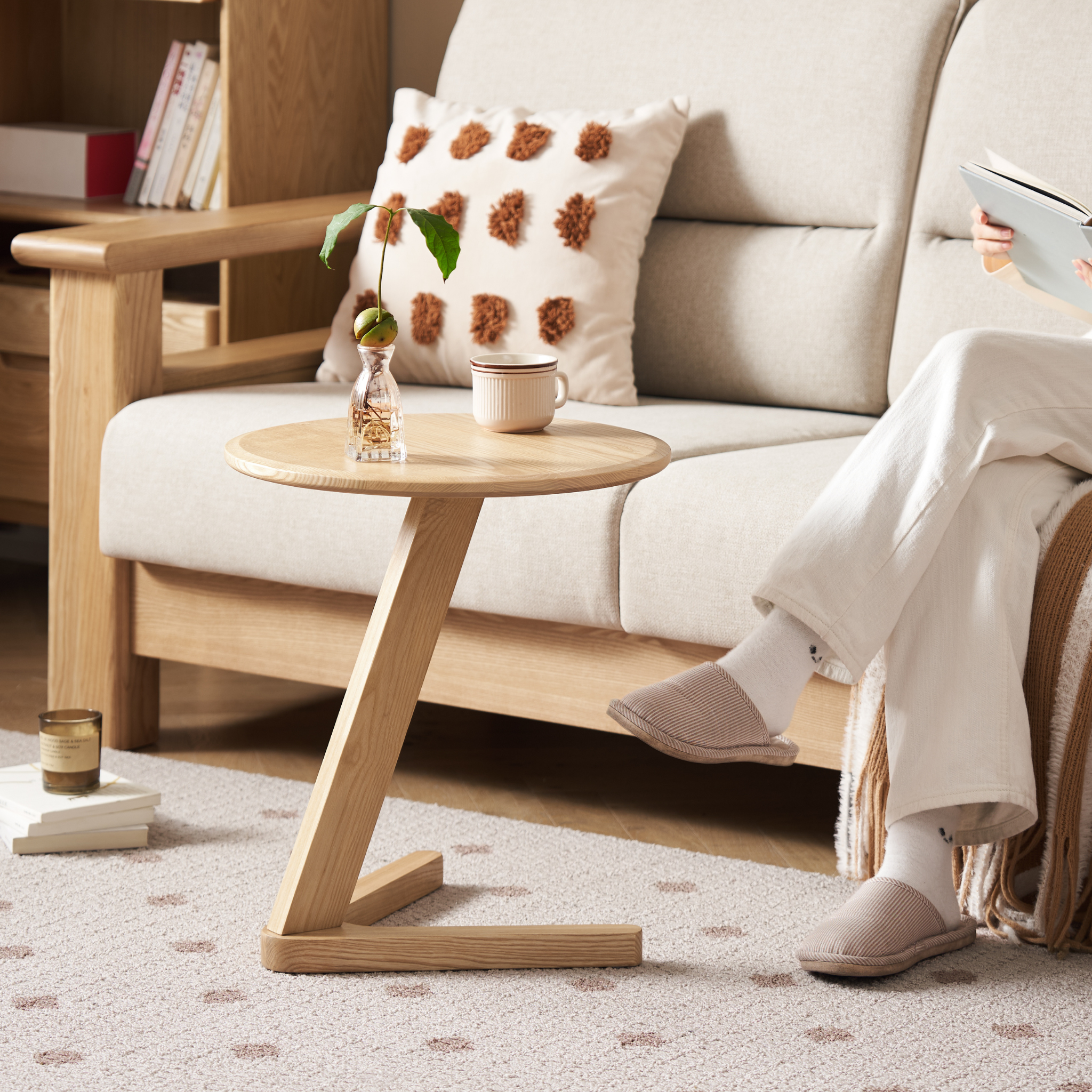 Solidwood Radiant Side Table, Ash