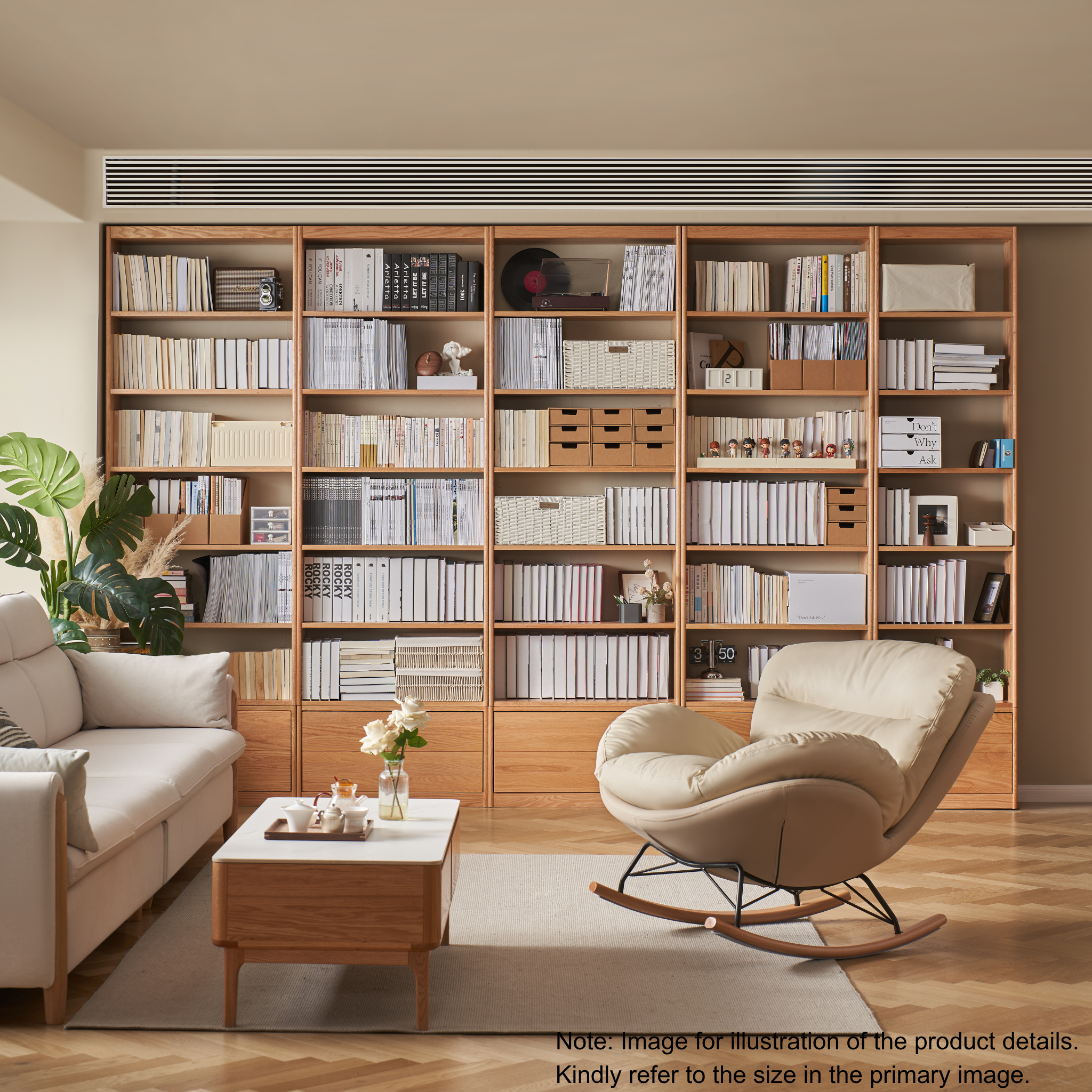 Solidwood Hemura Shelving Unit Module with 1 Drawer, Oak, 60cm