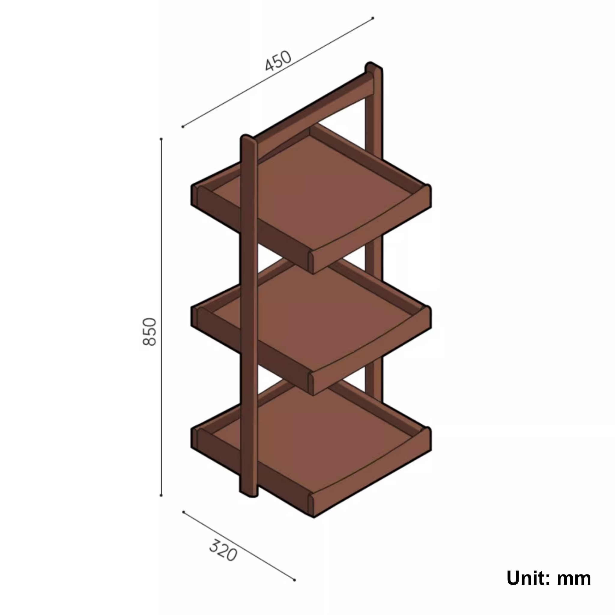 Solidwood Luxembourg Side Table, American Black Walnut