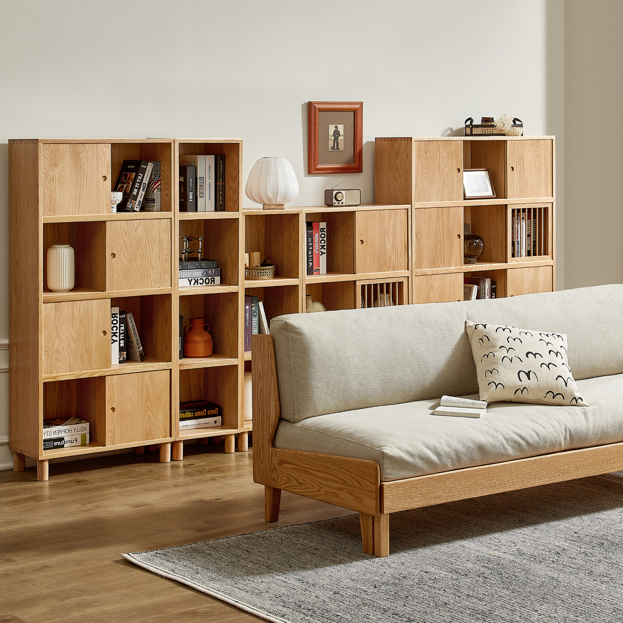Solidwood Gleam 3-Cube Bookcase, Oak