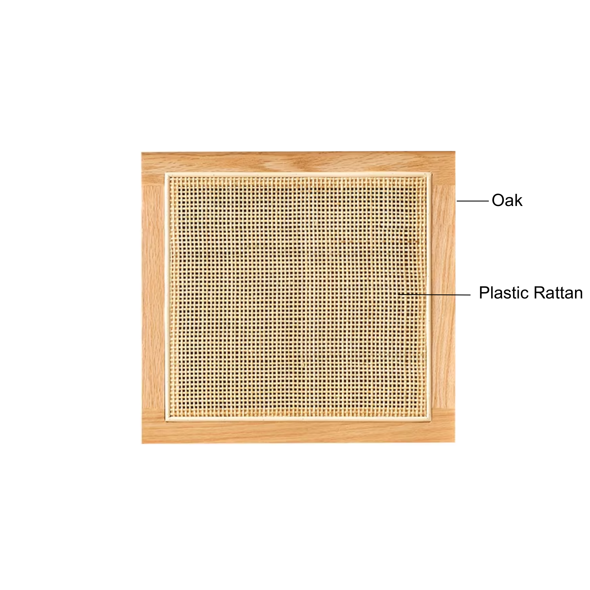 Solidwood Gleam Rattan Bookcase Door, Oak