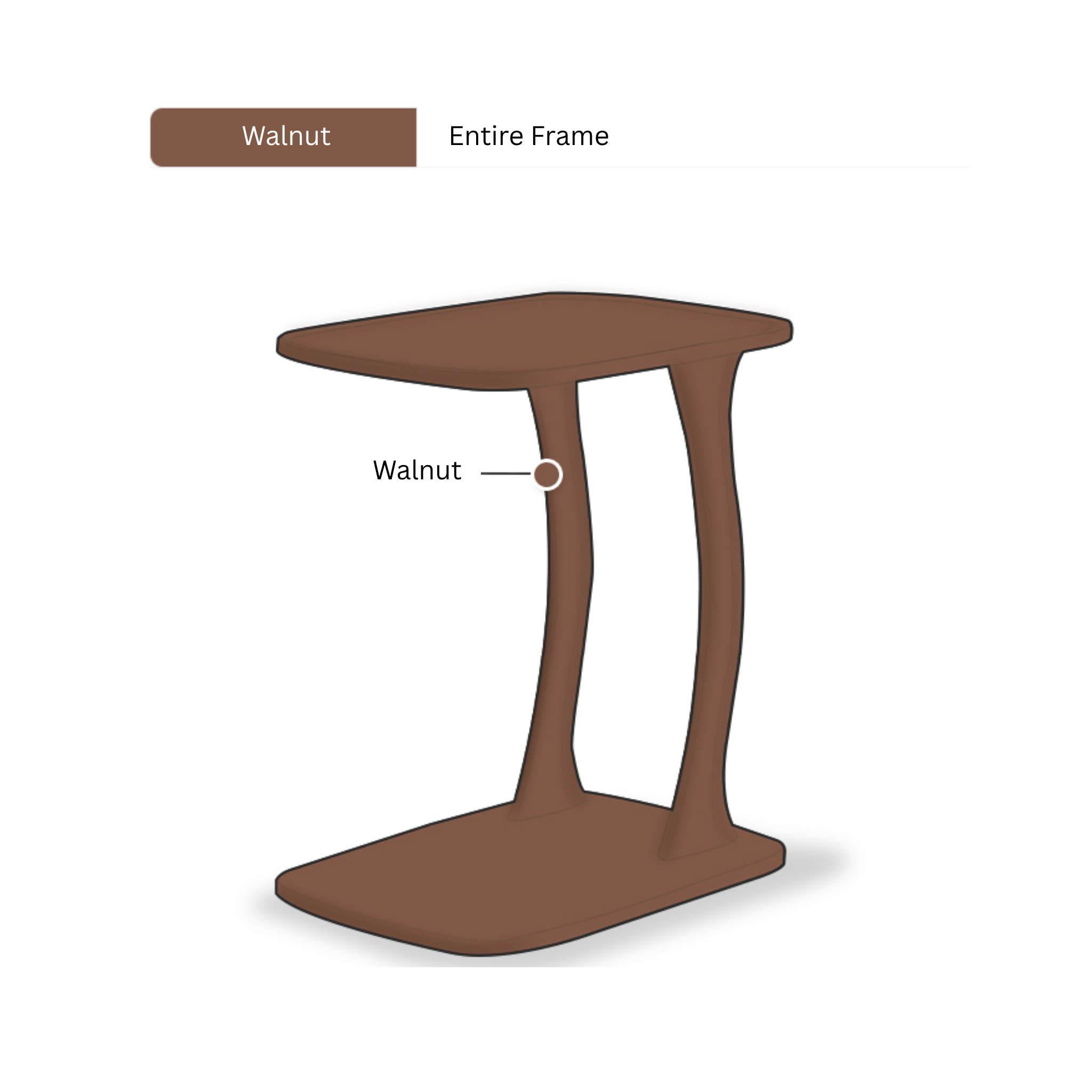 Solidwood Lucca Side Table, American Black Walnut, Small