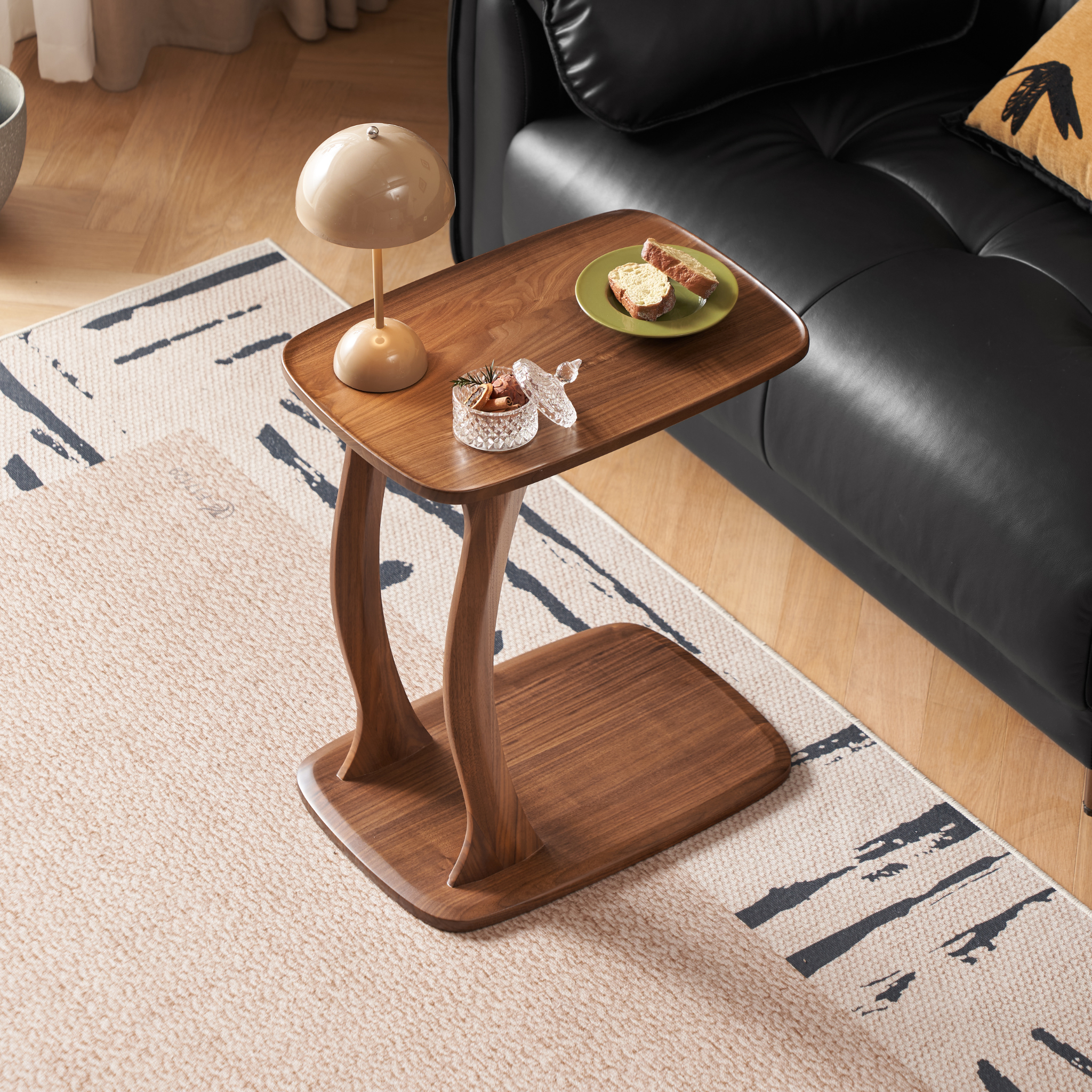 Solidwood Lucca Side Table, American Black Walnut, Large