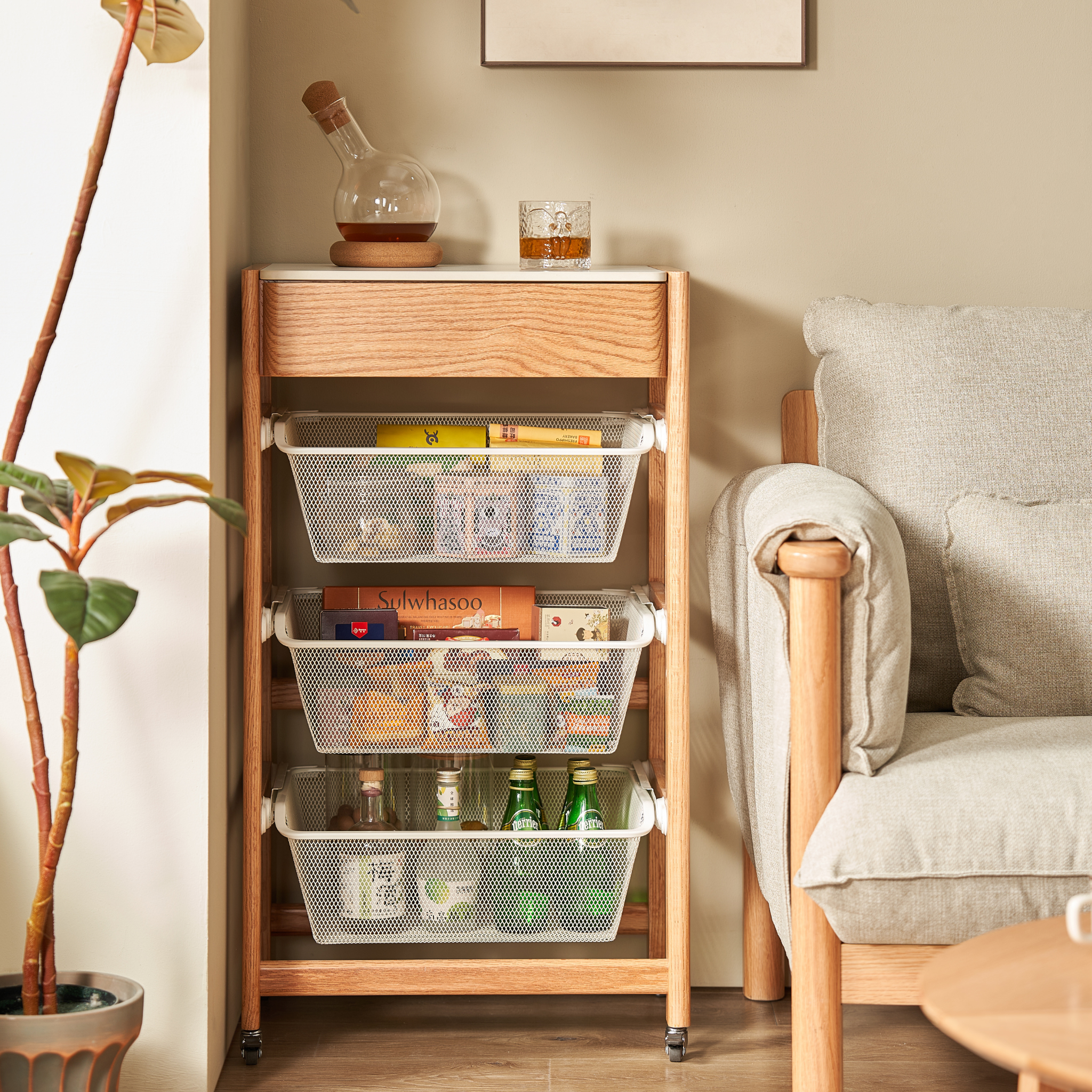 Solidwood Hemura Kitchen Island with Sintered Stone Top