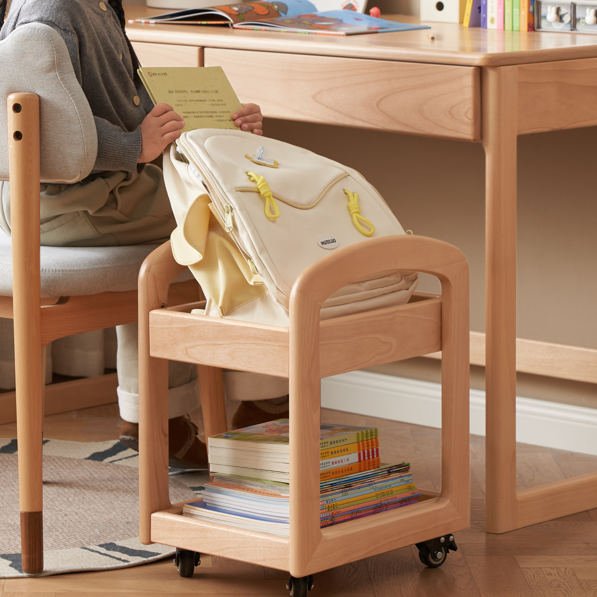 Solidwood Milo Side Table, Premium Birch