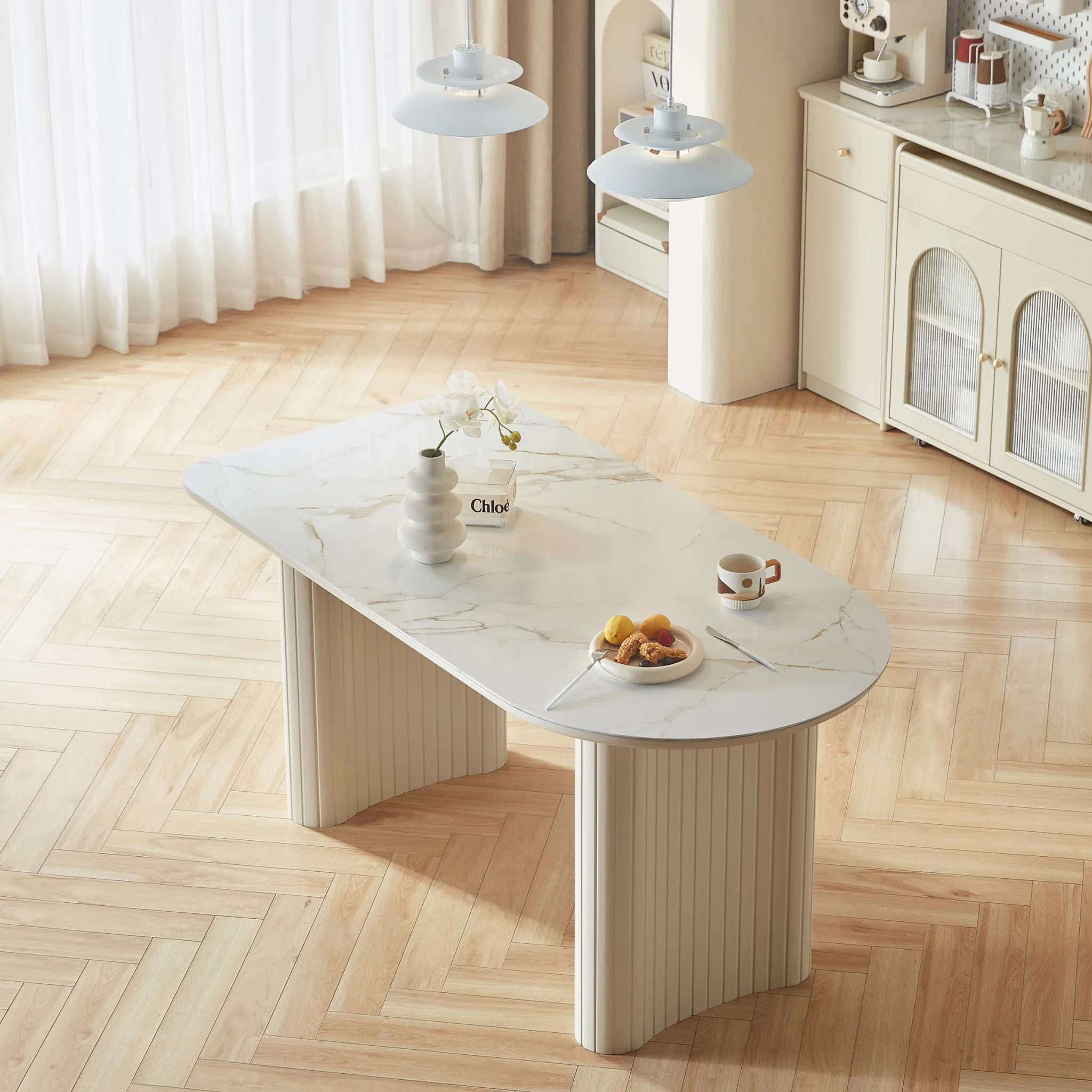 Linspire Spire Dining Table with Sintered Stone Top, W1.4m