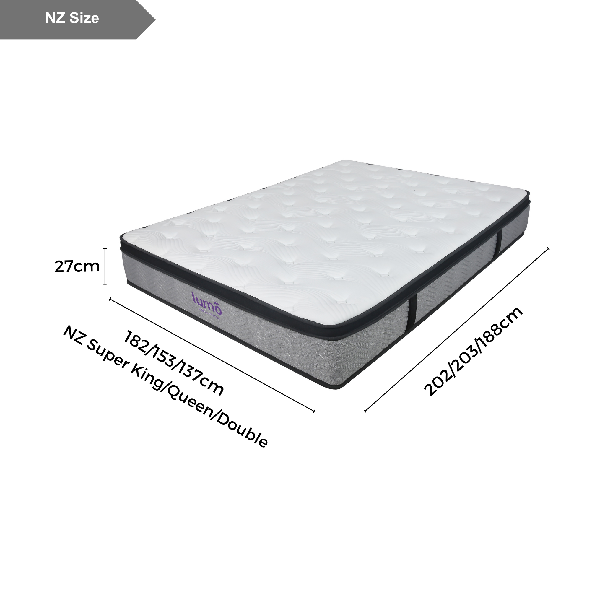 Lumo Breeze Hybrid Mattress - Medium - NZ Double