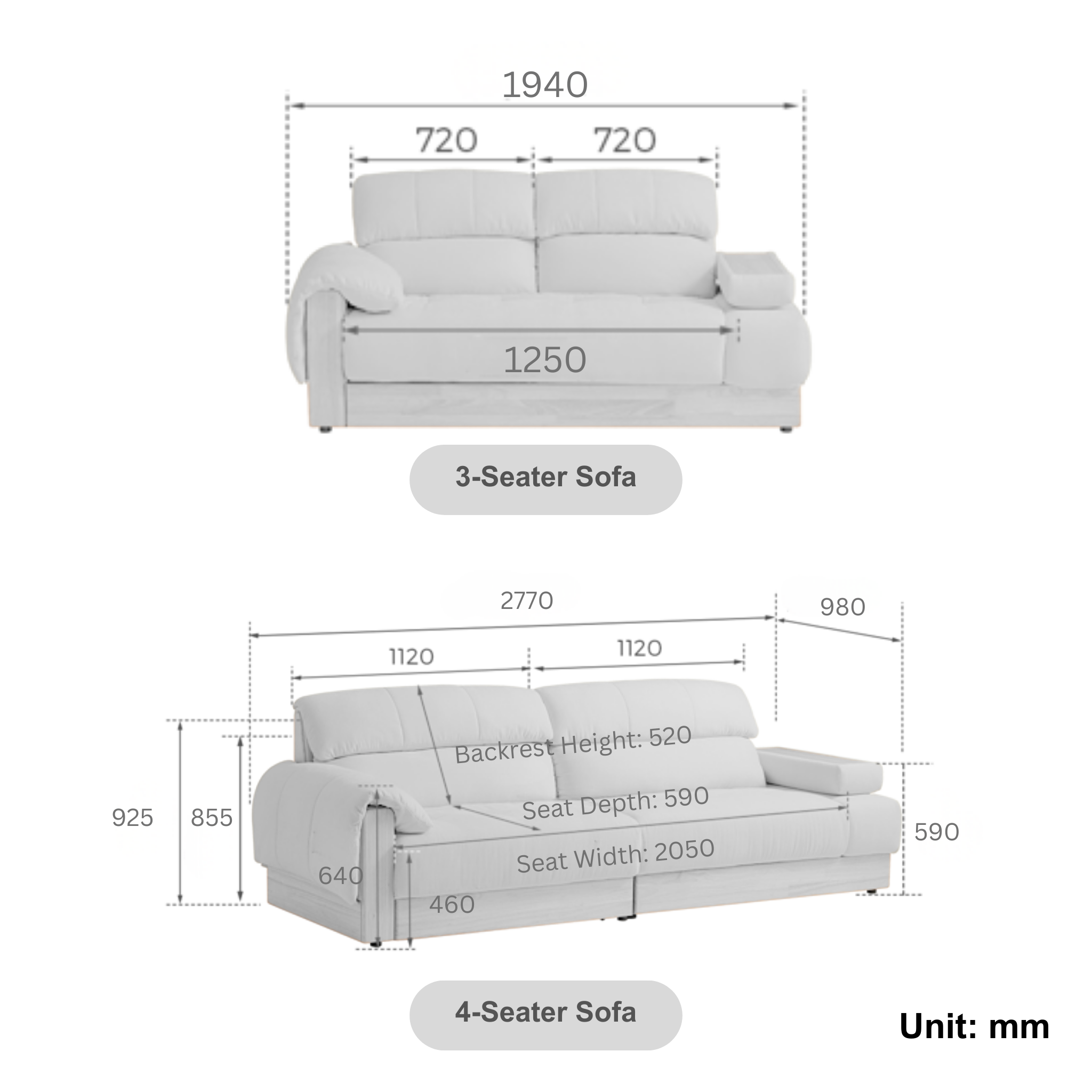 Linspire Cubby 4-Seater Sofa with Storage, Neutral White