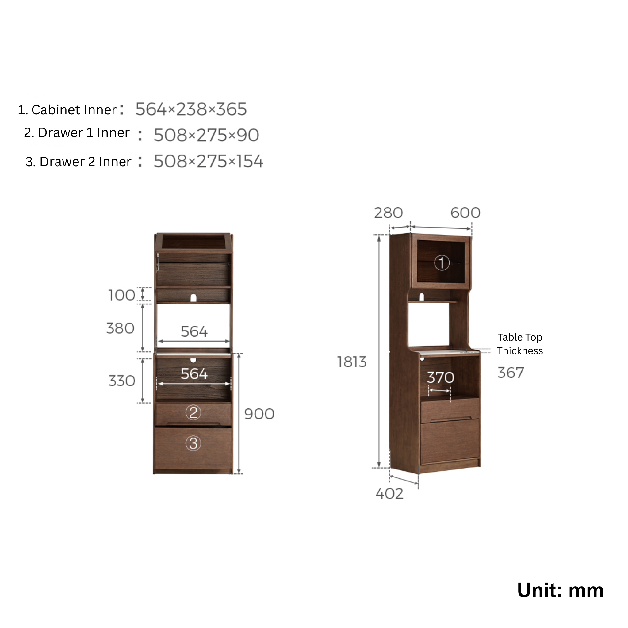 Linspire Ursula Slim Narrow Solid Wood Sideboard