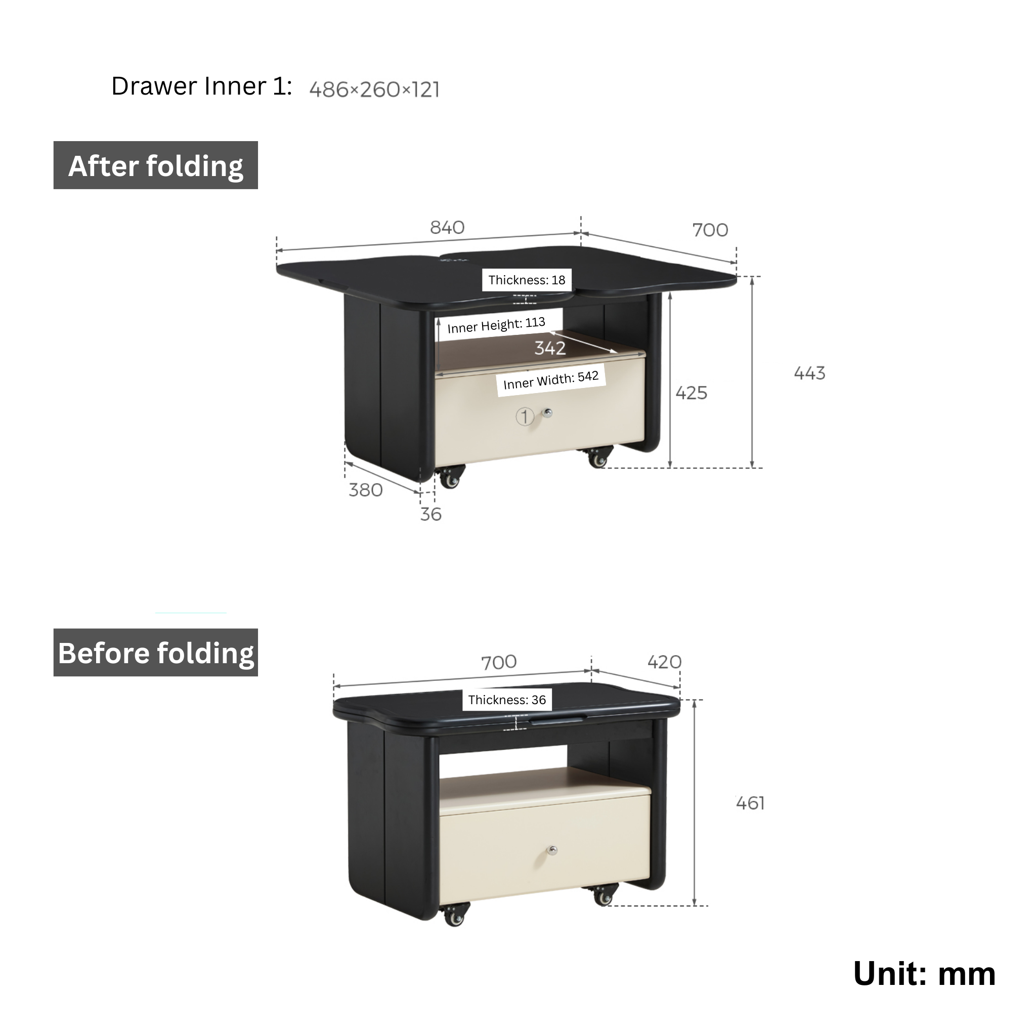 Linspire Walden Extendable Top Coffee Table with Castors