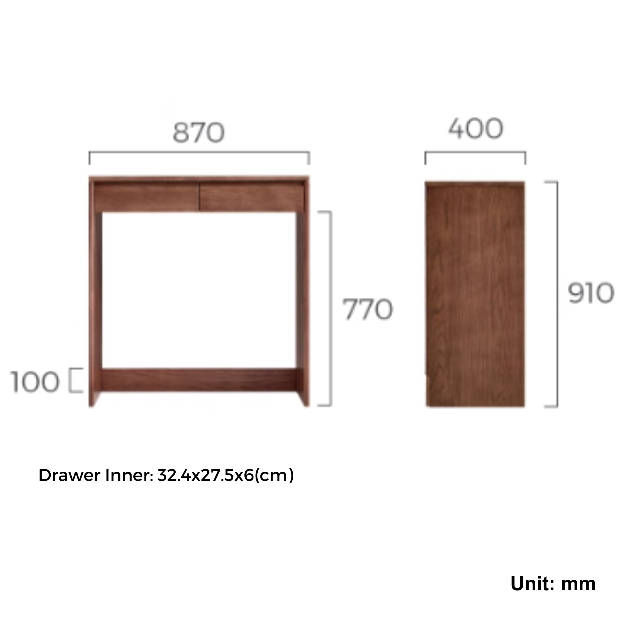 Linspire Walden Solid Wood Console Table, Walnut Oak