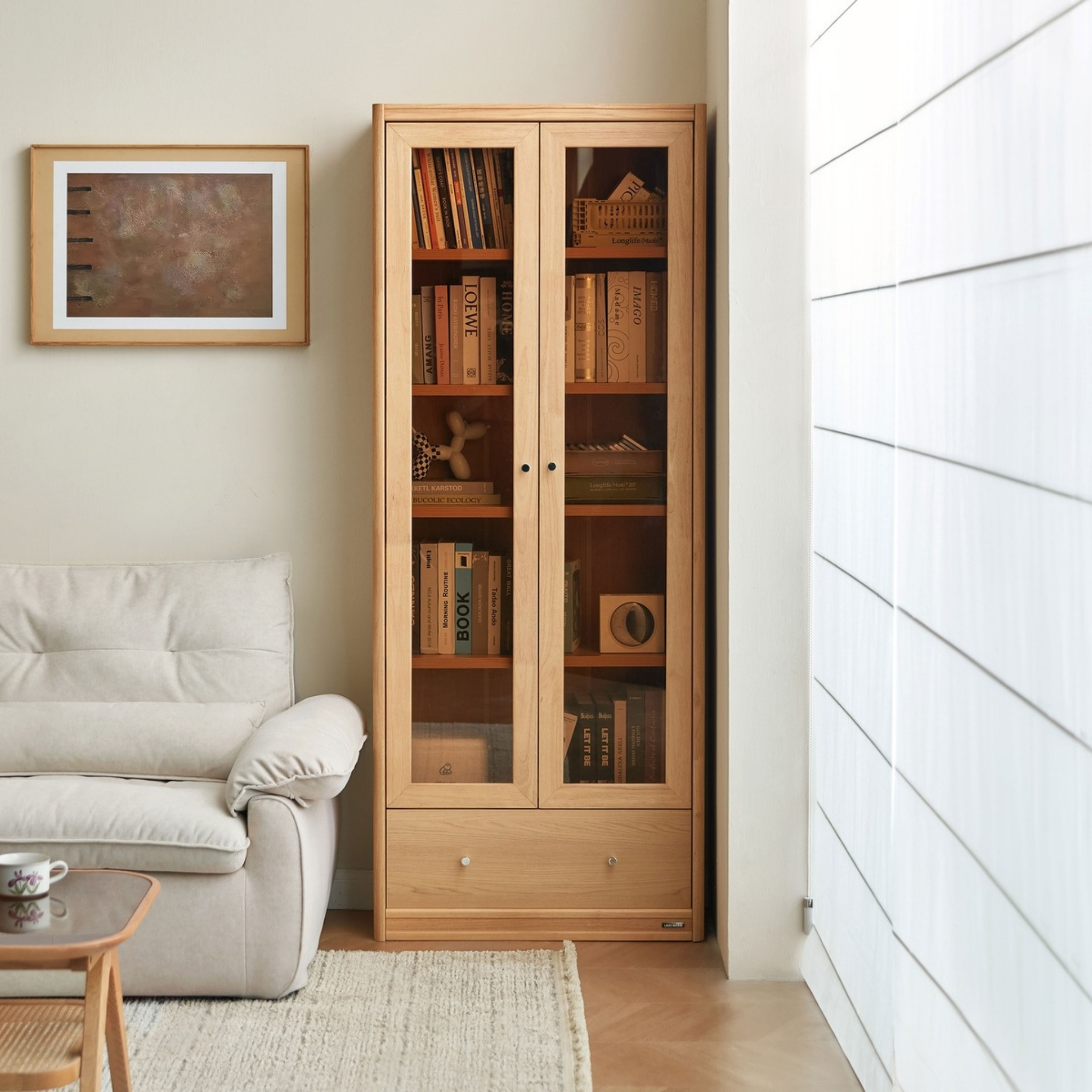 Linspire Aalto Display Cabinet, Natural Wood