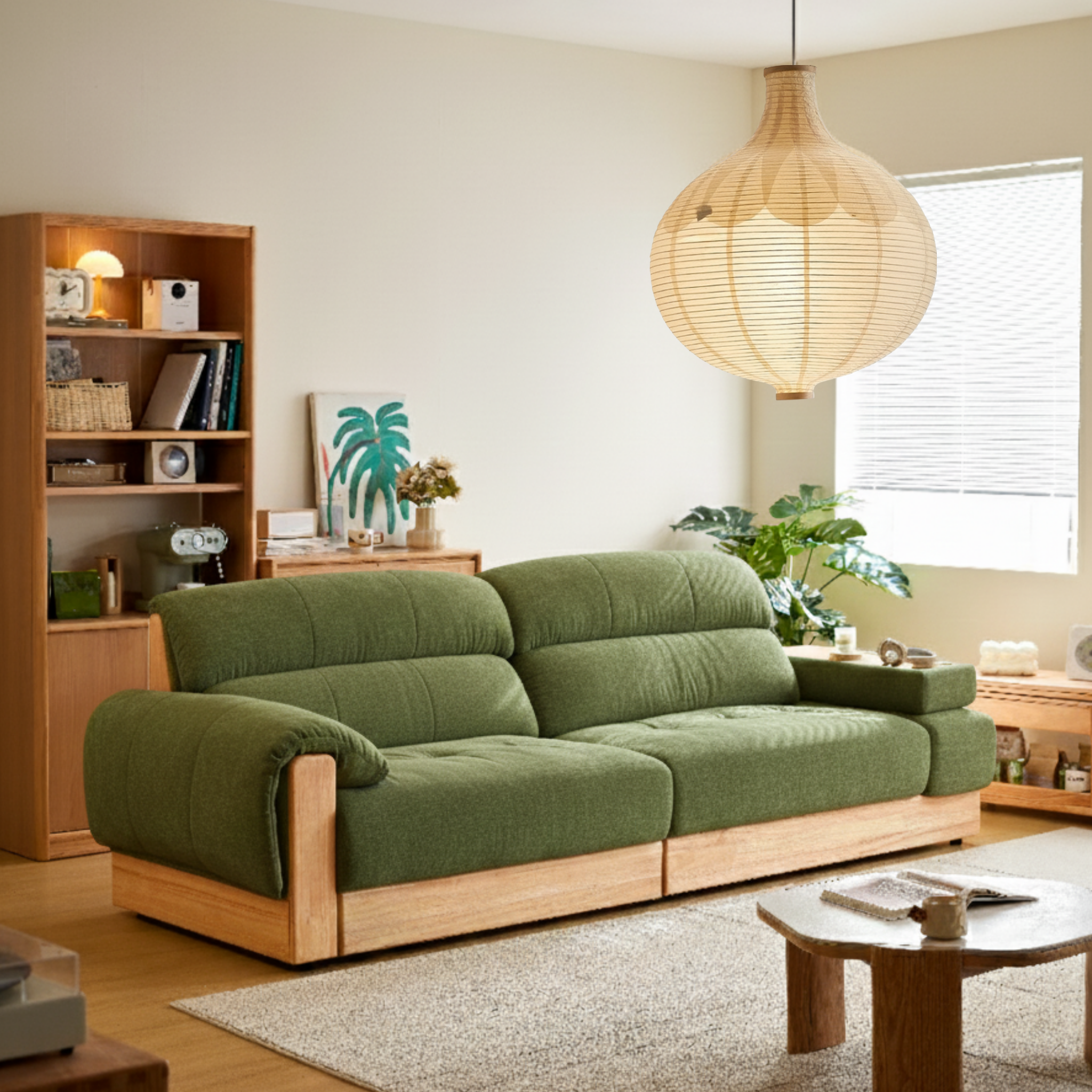 Linspire Cubby 4-Seater Sofa with Storage, Green