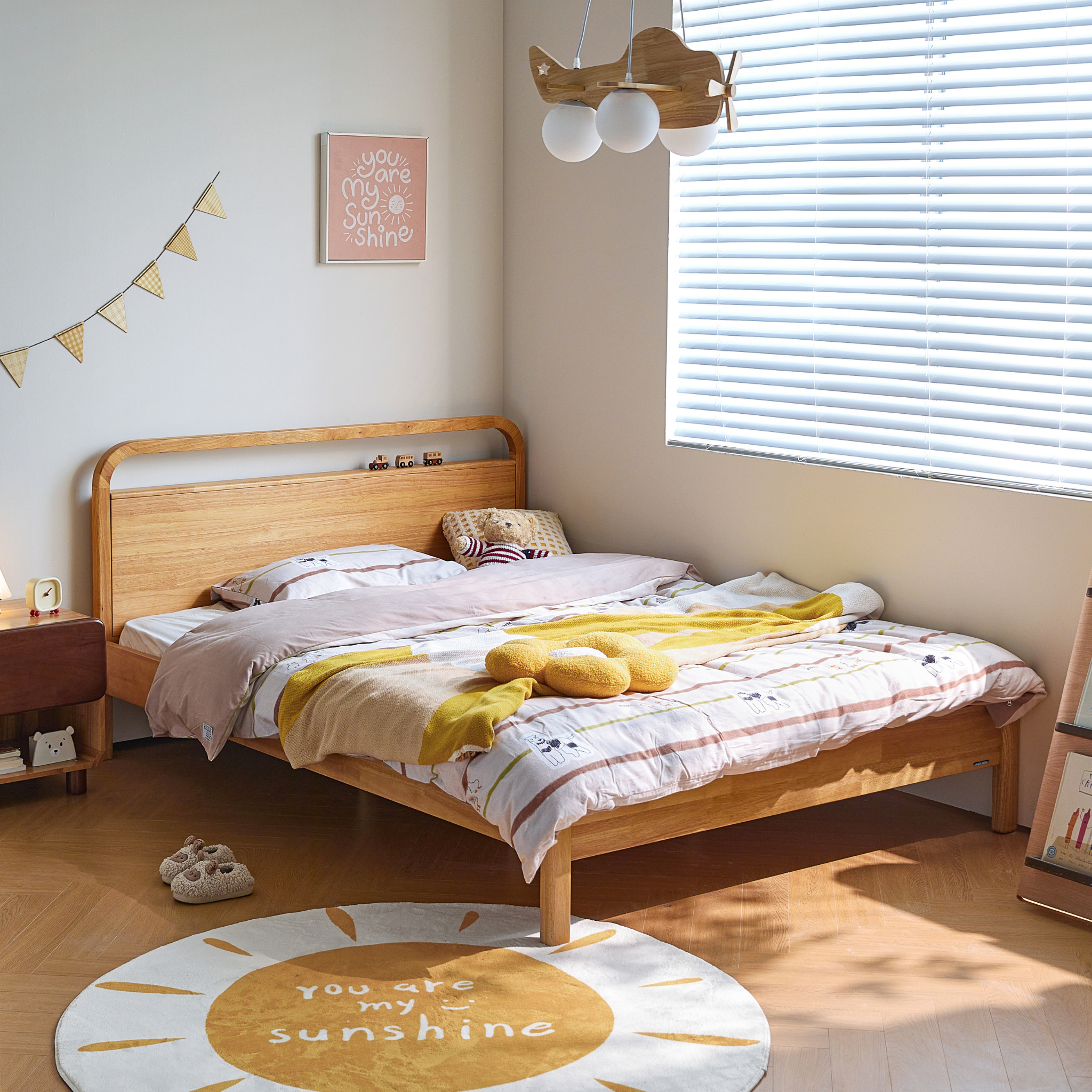 Linspire Sunny Solid Wood Kids Global Double Bed Frame