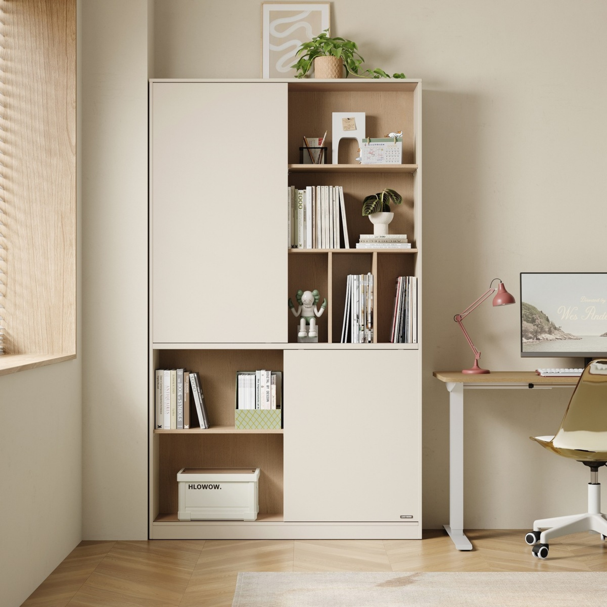 Linspire Vero Sliding-Door Bookcase, W120cm