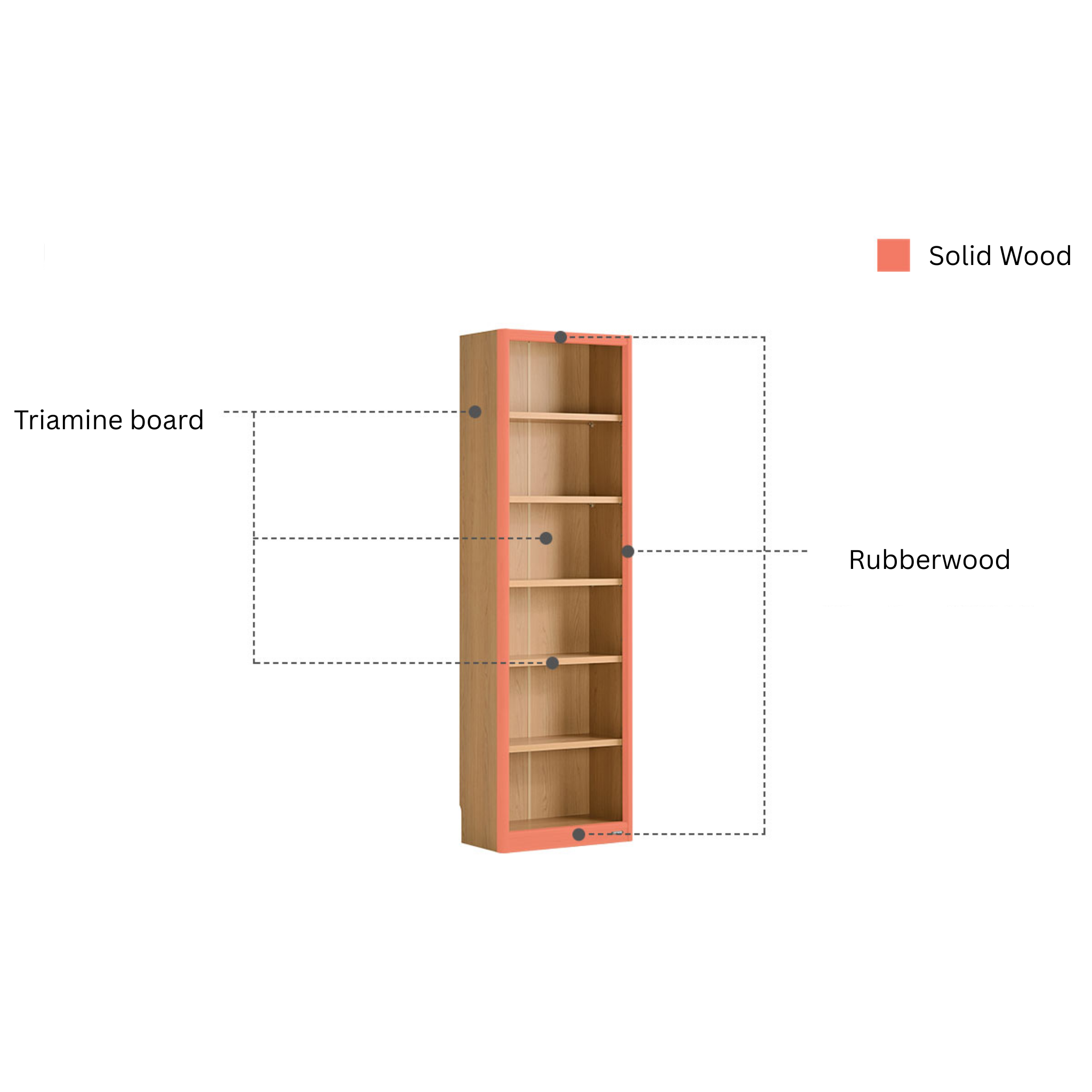 Linspire Aalto Bookcase, Natural Wood