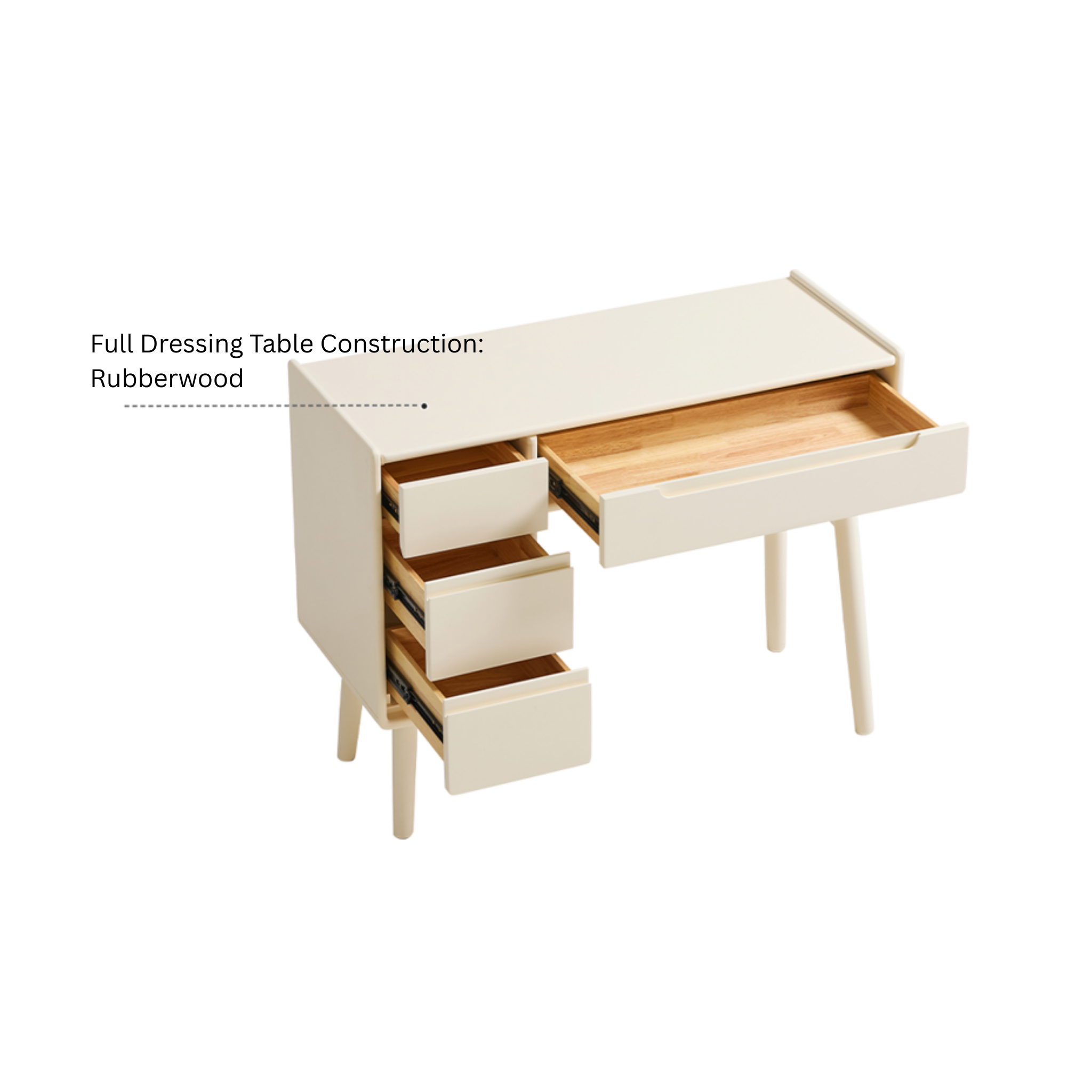 Linspire Luna Solid Wood Dressing Table, W100cm