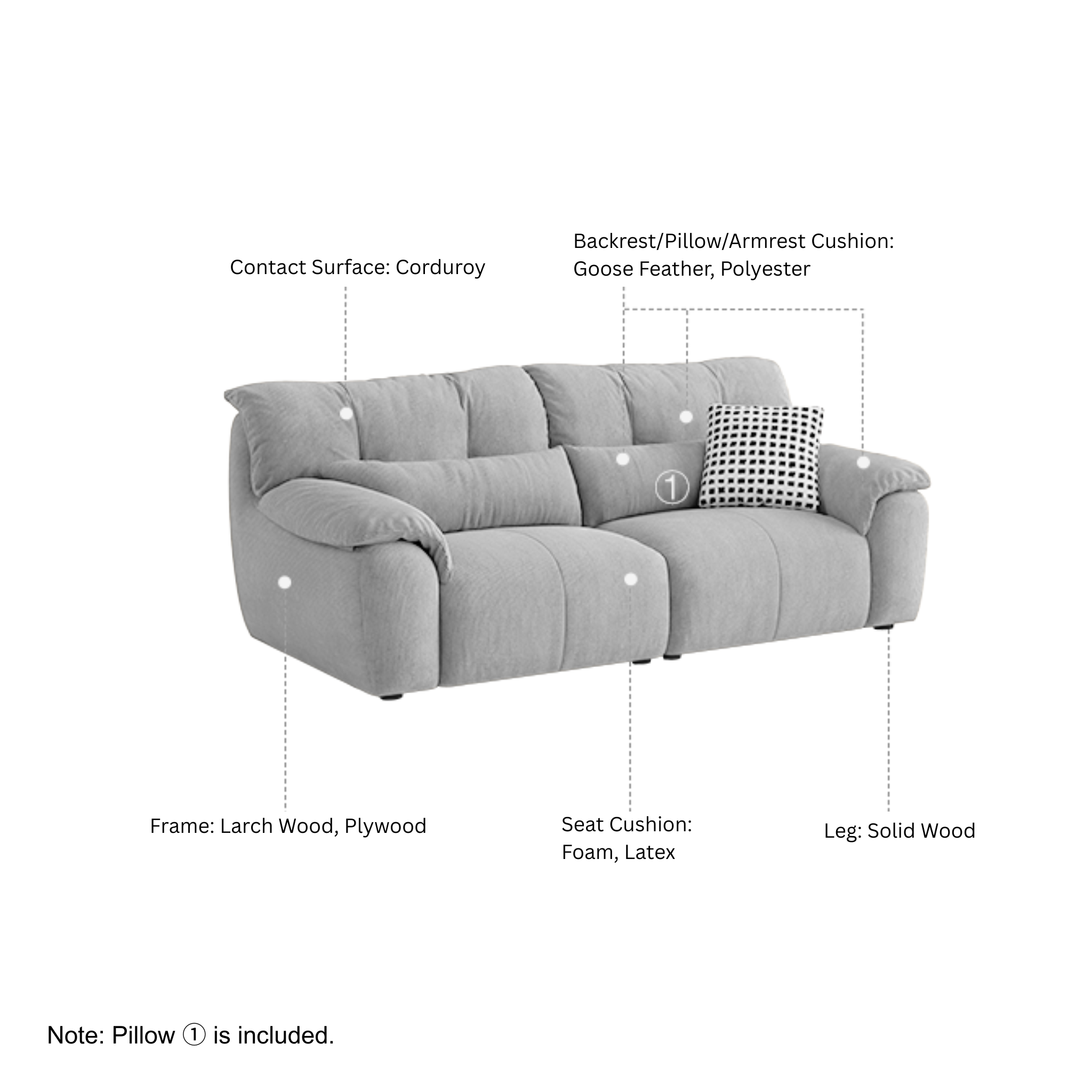 Linspire Serenity 4-Seater Sofa, Corduroy, Beige