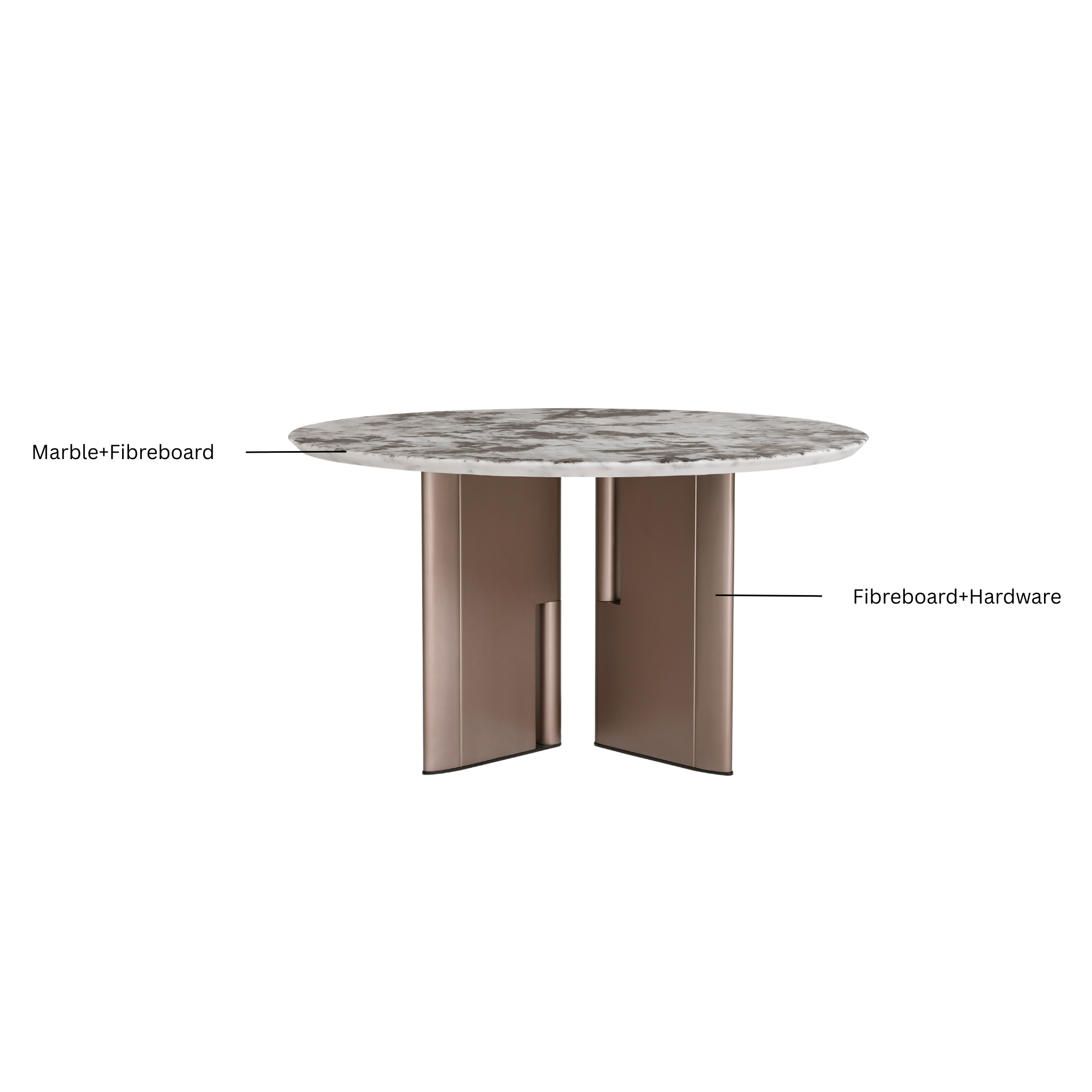 Linspire Solace Round Marble Top Dining Table, W150cm