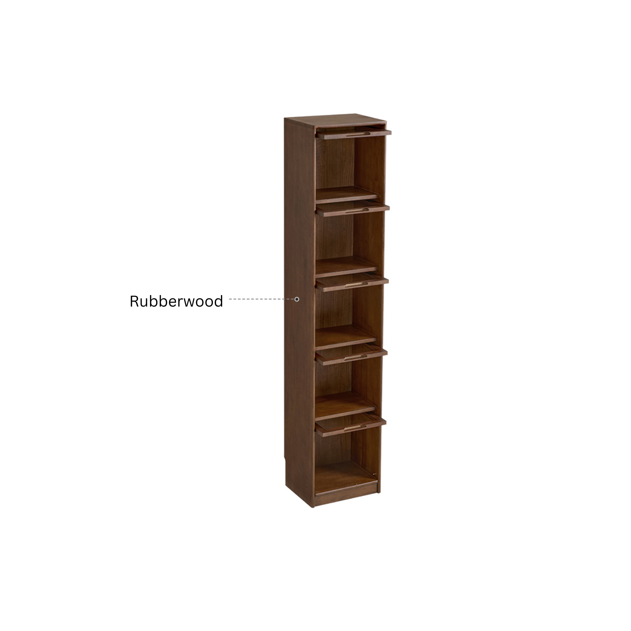 Linspire Ursula Slim Narrow Solid Wood Bookcase with Flip Doors, W40cm
