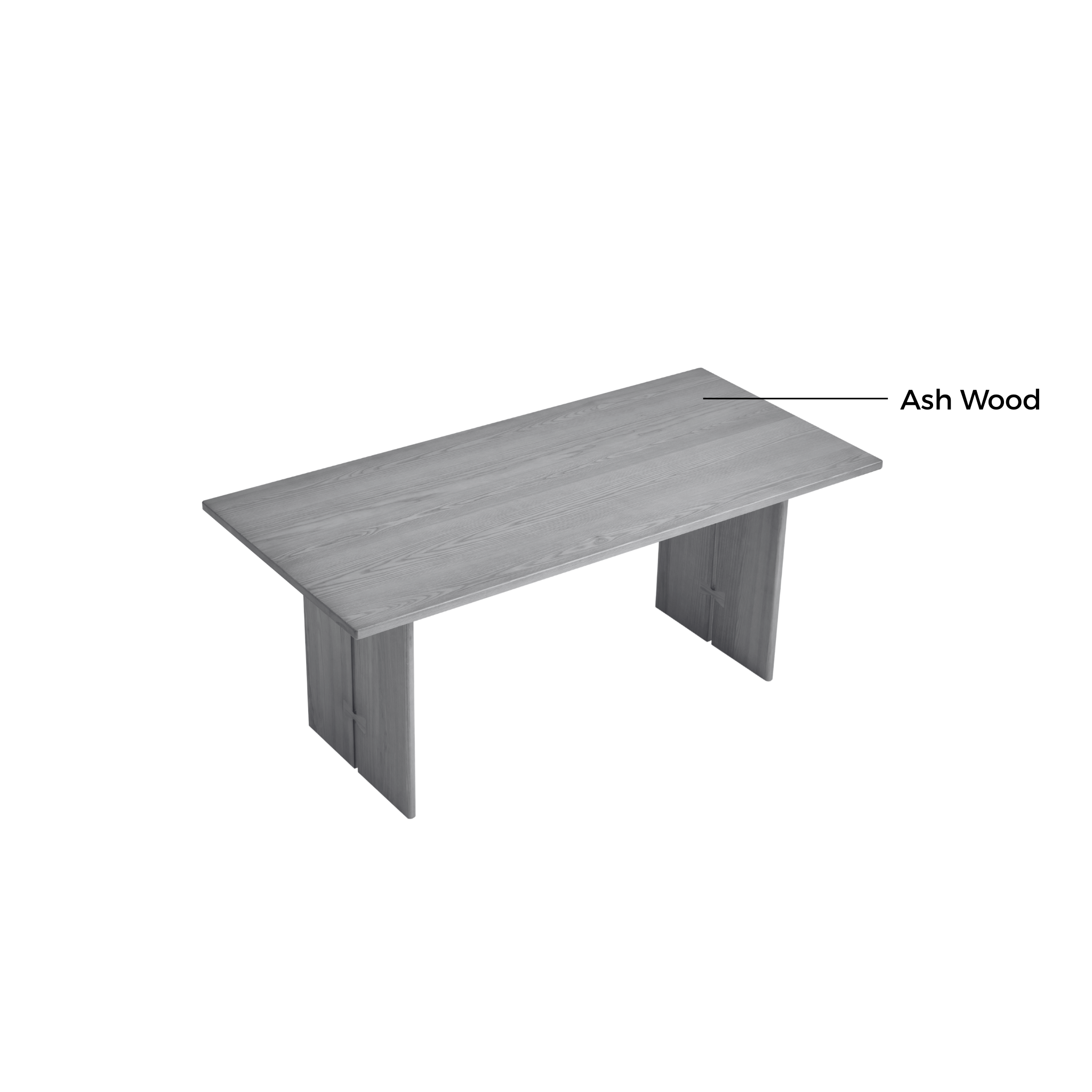 Linspire Valen Solid Wood Dining Table, Ash, Dark Wood