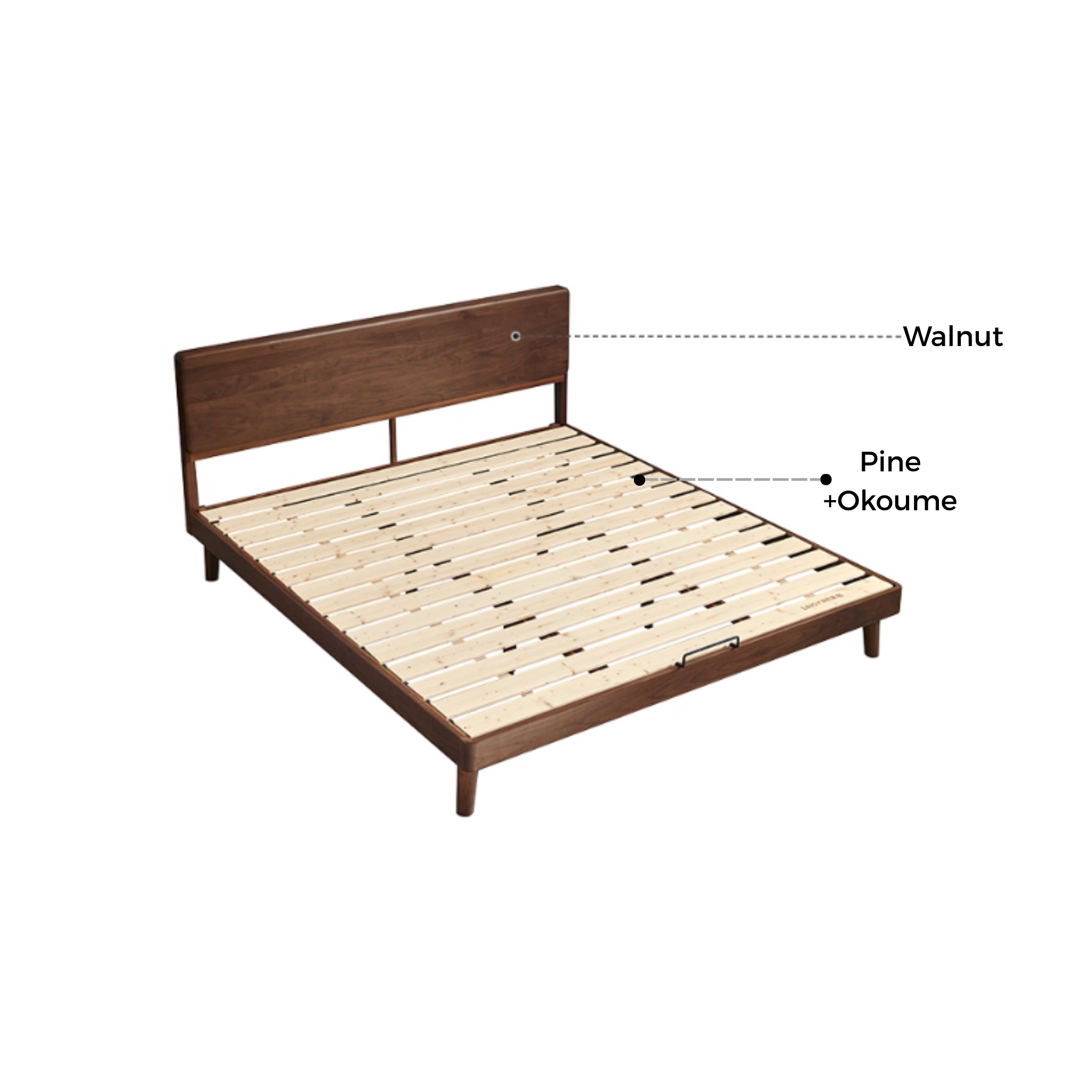 Linspire Vista Solid Wood Global Queen Bed Frame, American Black Walnut