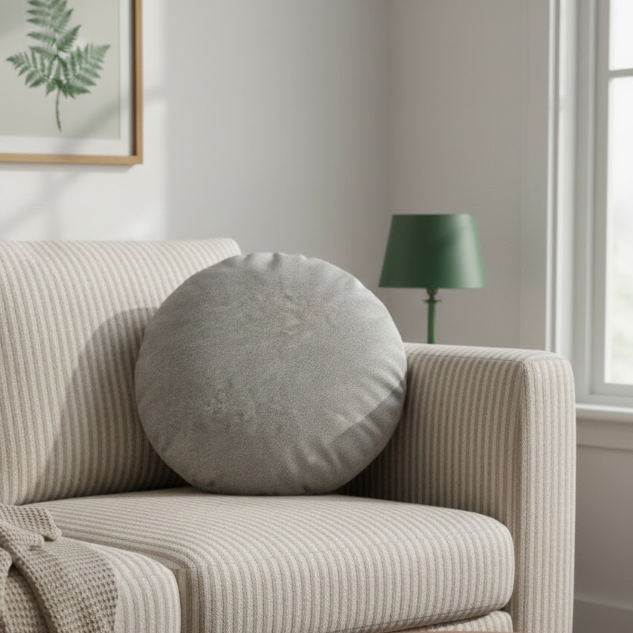 MODE Haven Round Cushion, Grey