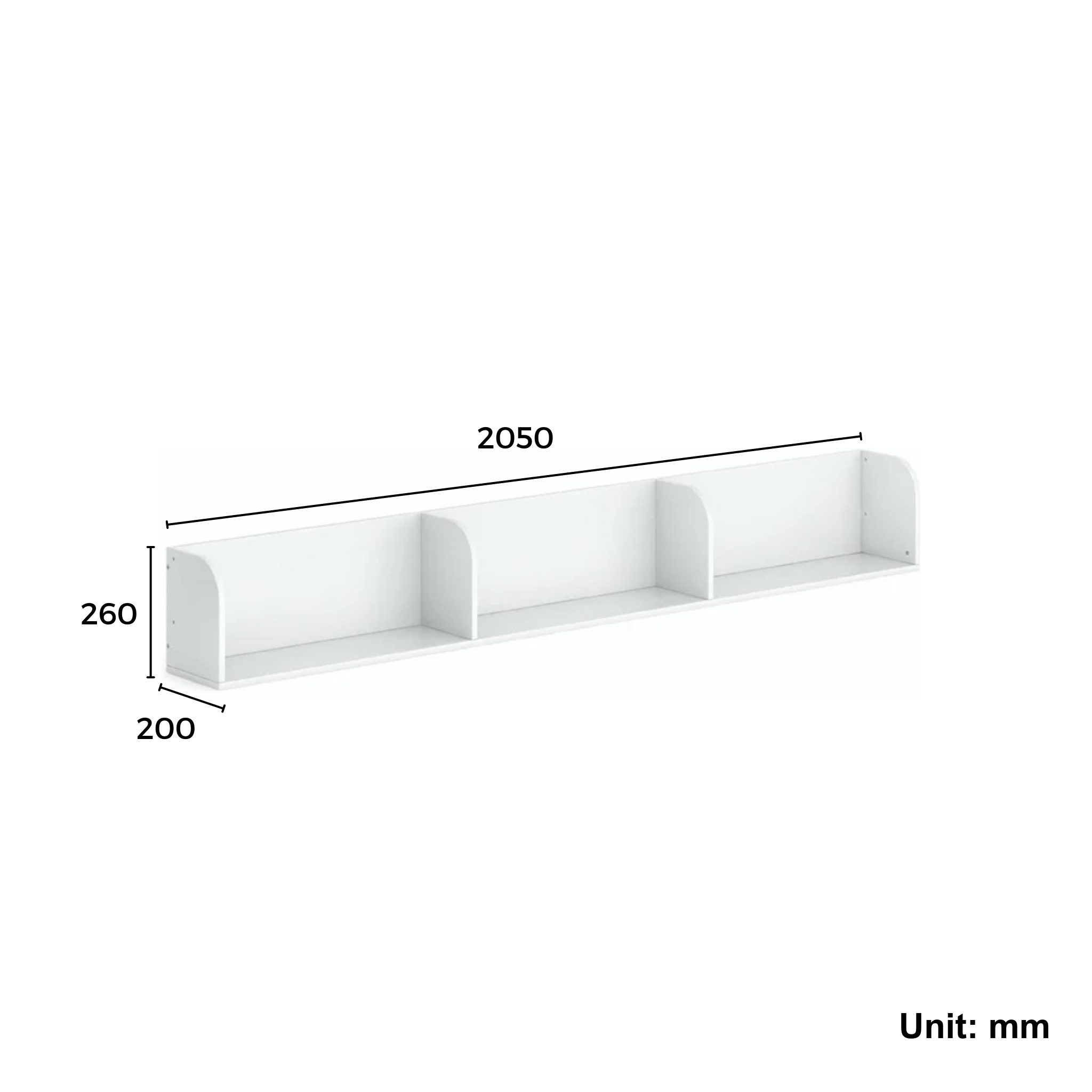 Boori Natty Kids Bookshelf for King Single Bunk/Loft, Barley White