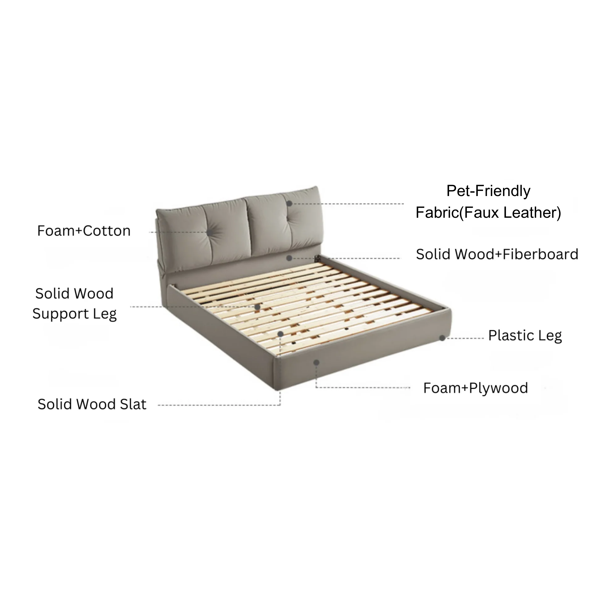 Linspire Nebula Global Super King Bed Frame, Pet-Friendly Fabric, Light Sand