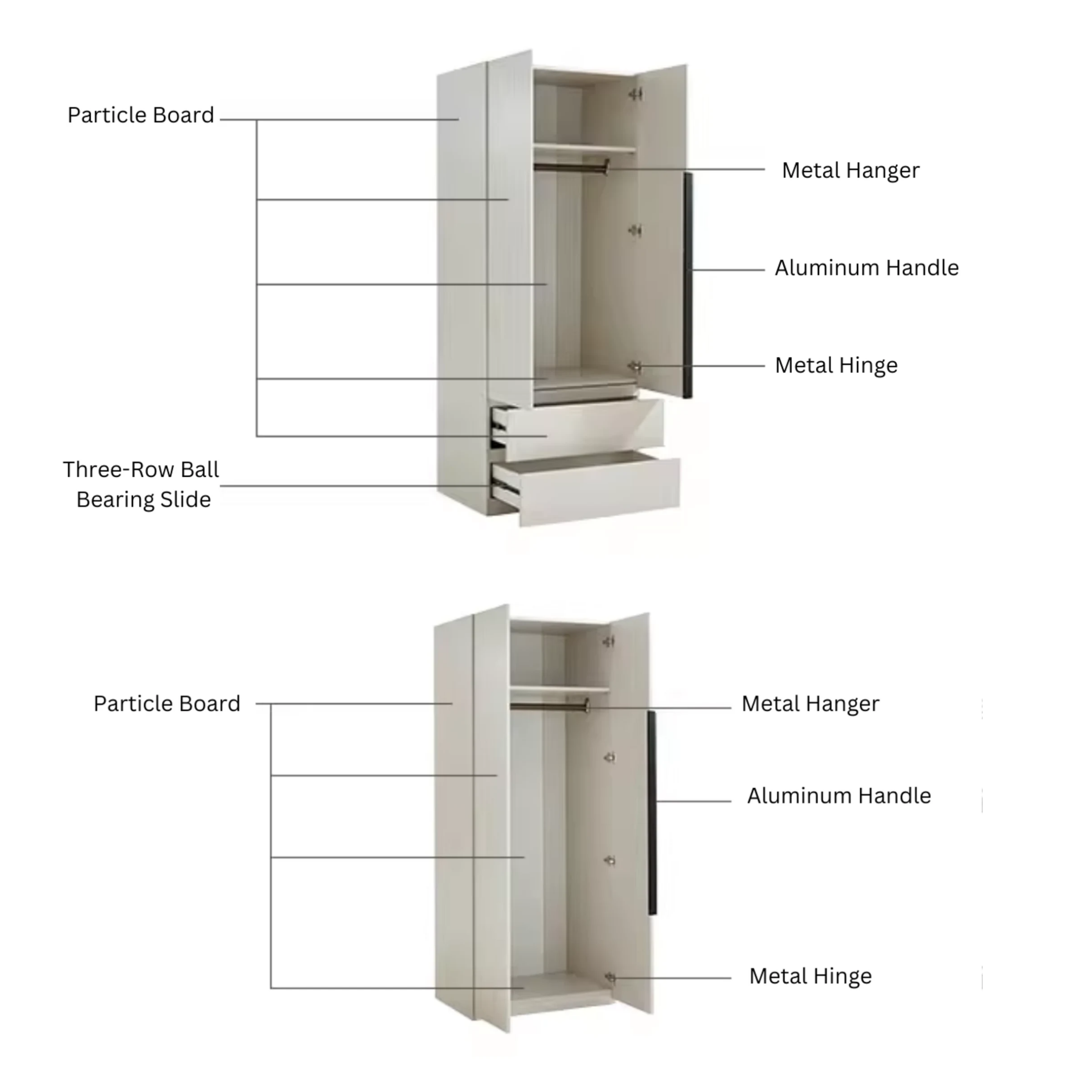 Linspire Stele 4-Door Wardrobe with Drawers & Shelf