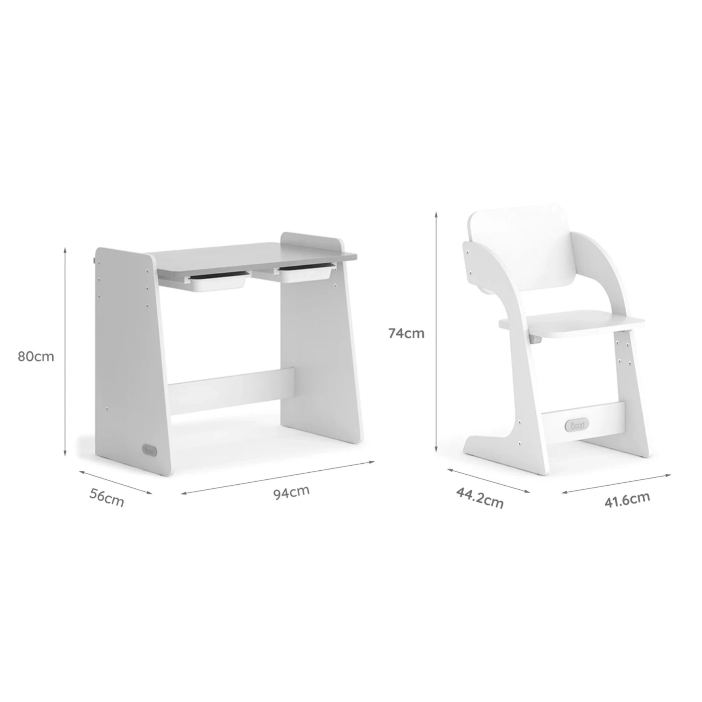 Boori Natty Kids Desk with Study Chair, Barley White