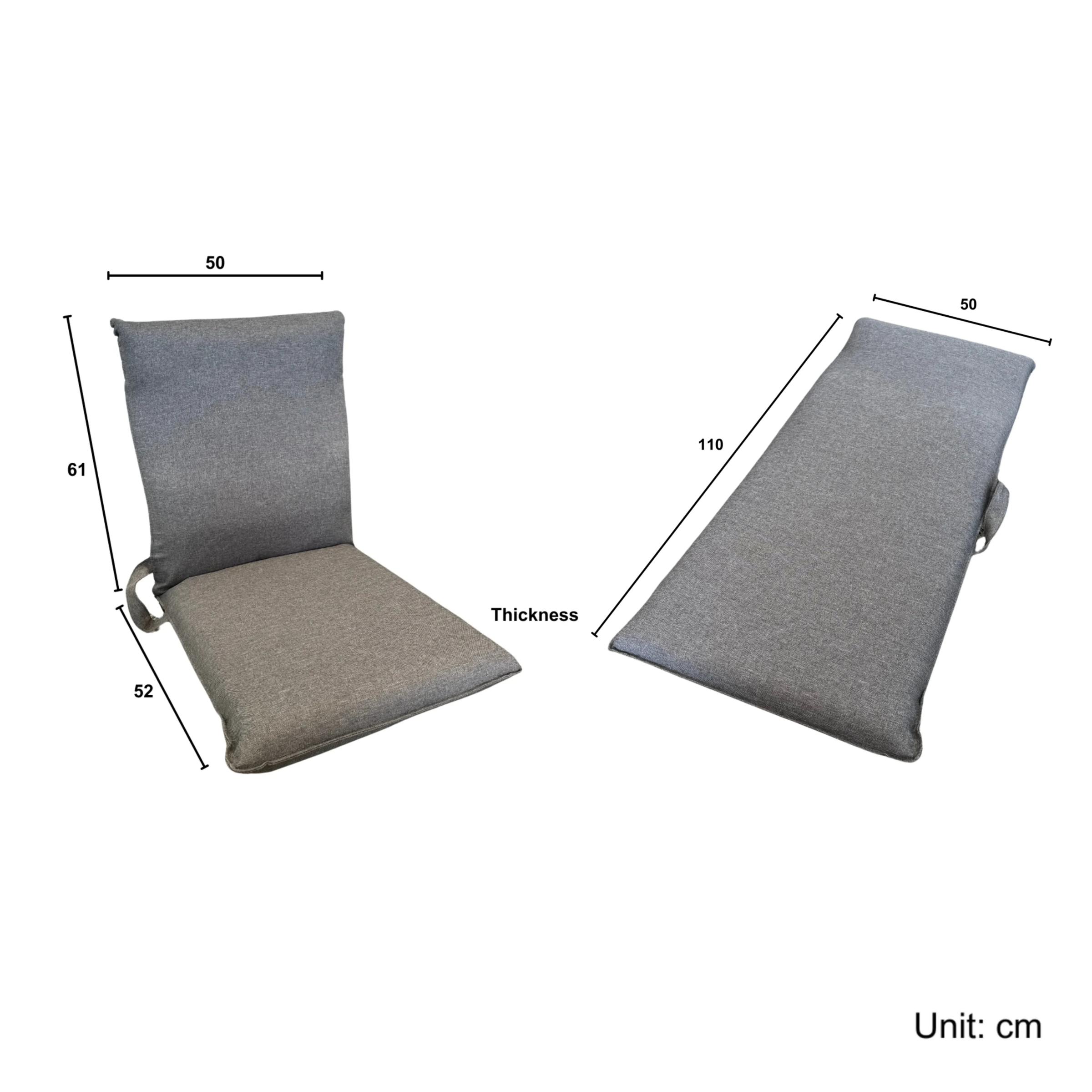 Urbana Japanese Futon Lounge, Grey