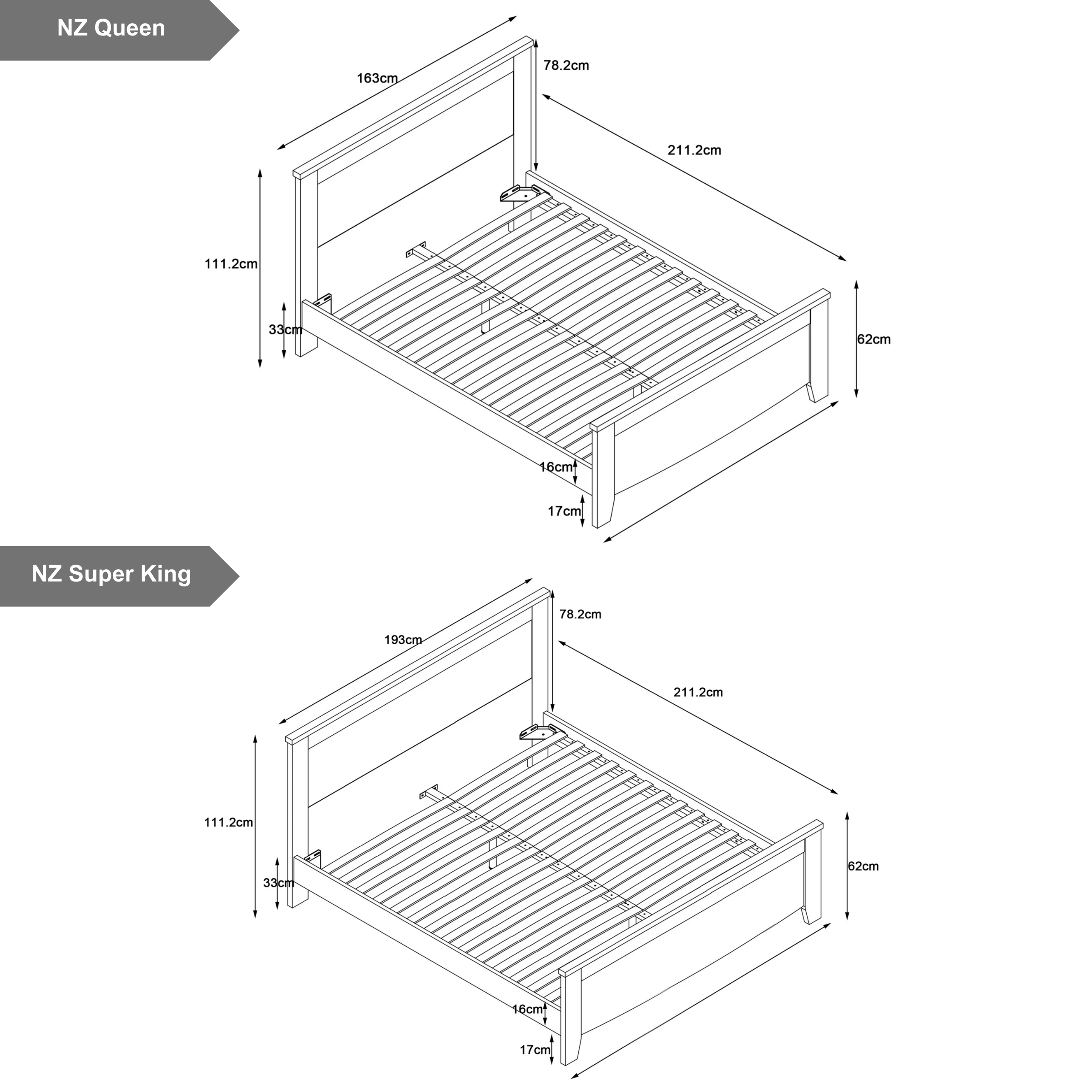 Loft Hampton NZ Queen Bed Frame