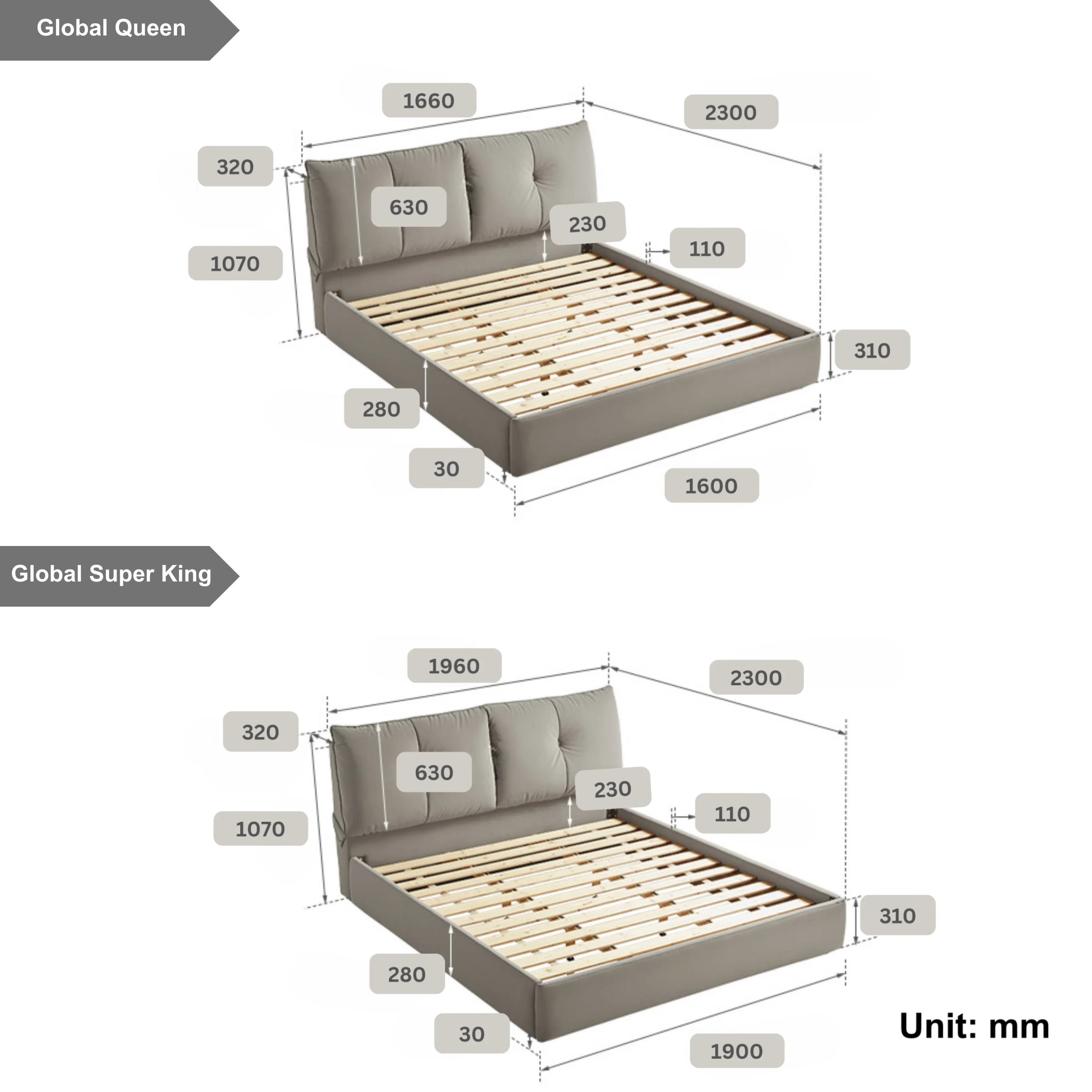 Linspire Nebula Global Queen Bed Frame
