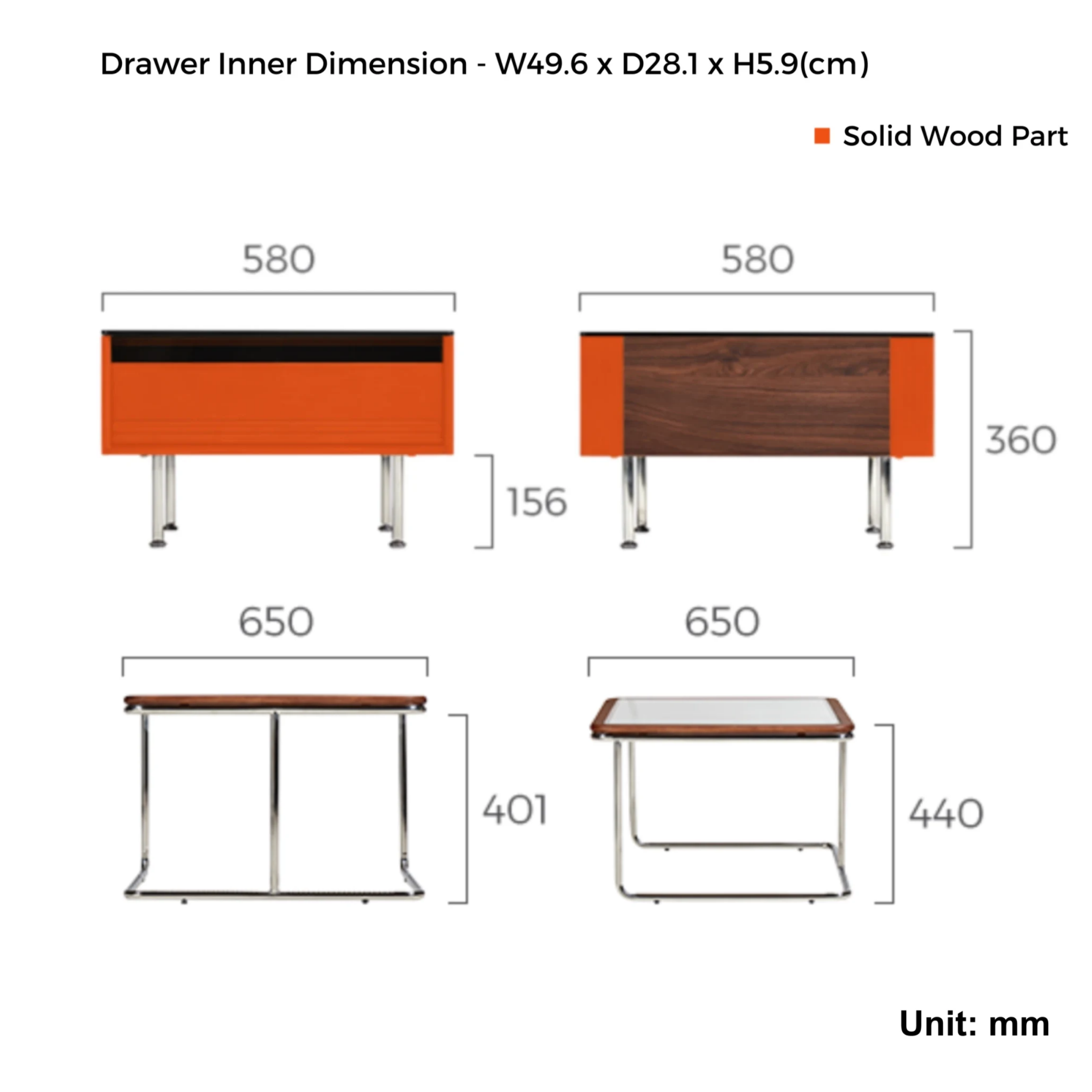 Linspire Ursula Nesting Coffee Table Set with Drawer and Glass Top
