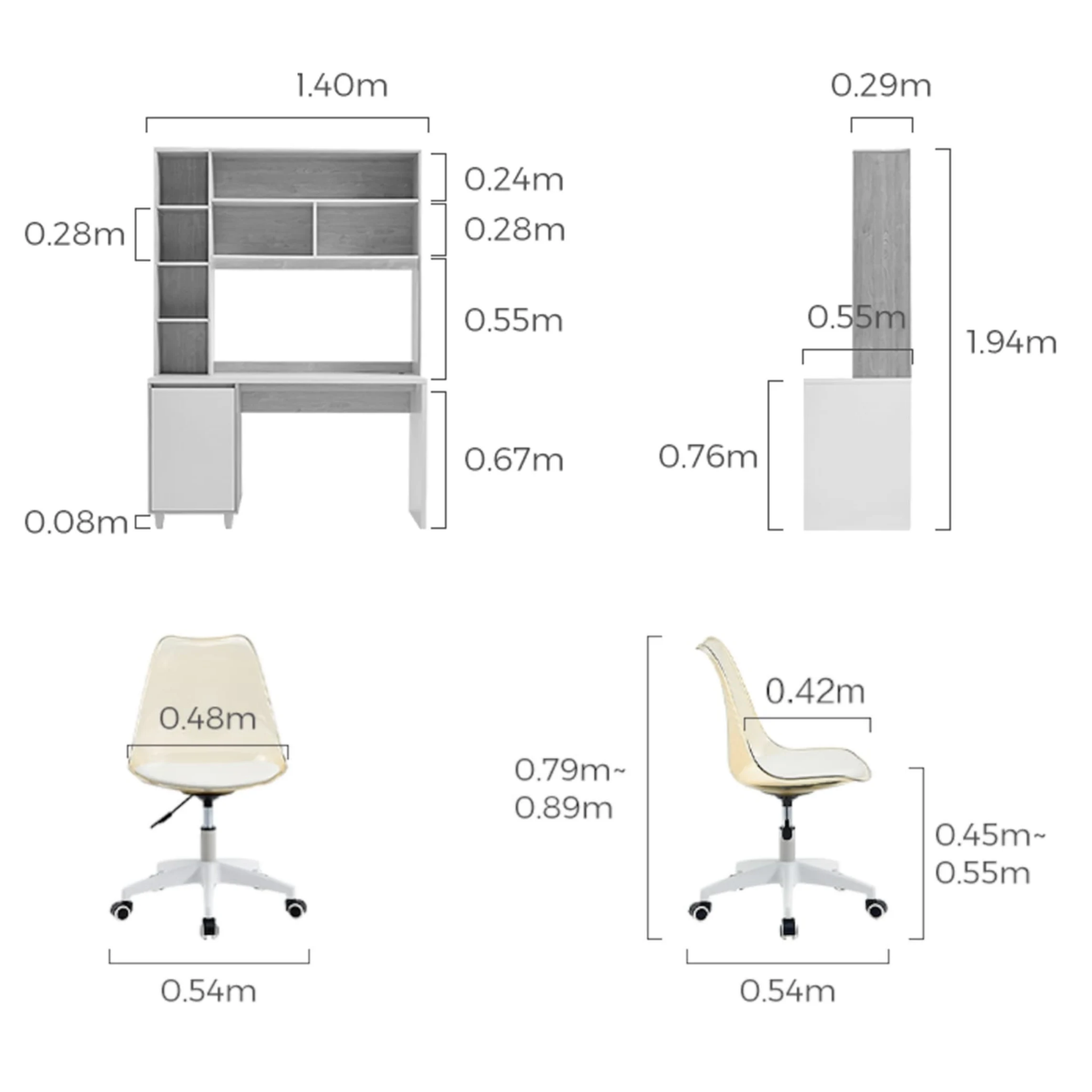 Linspire Noble 2PCS Office Set, Wisp Chair