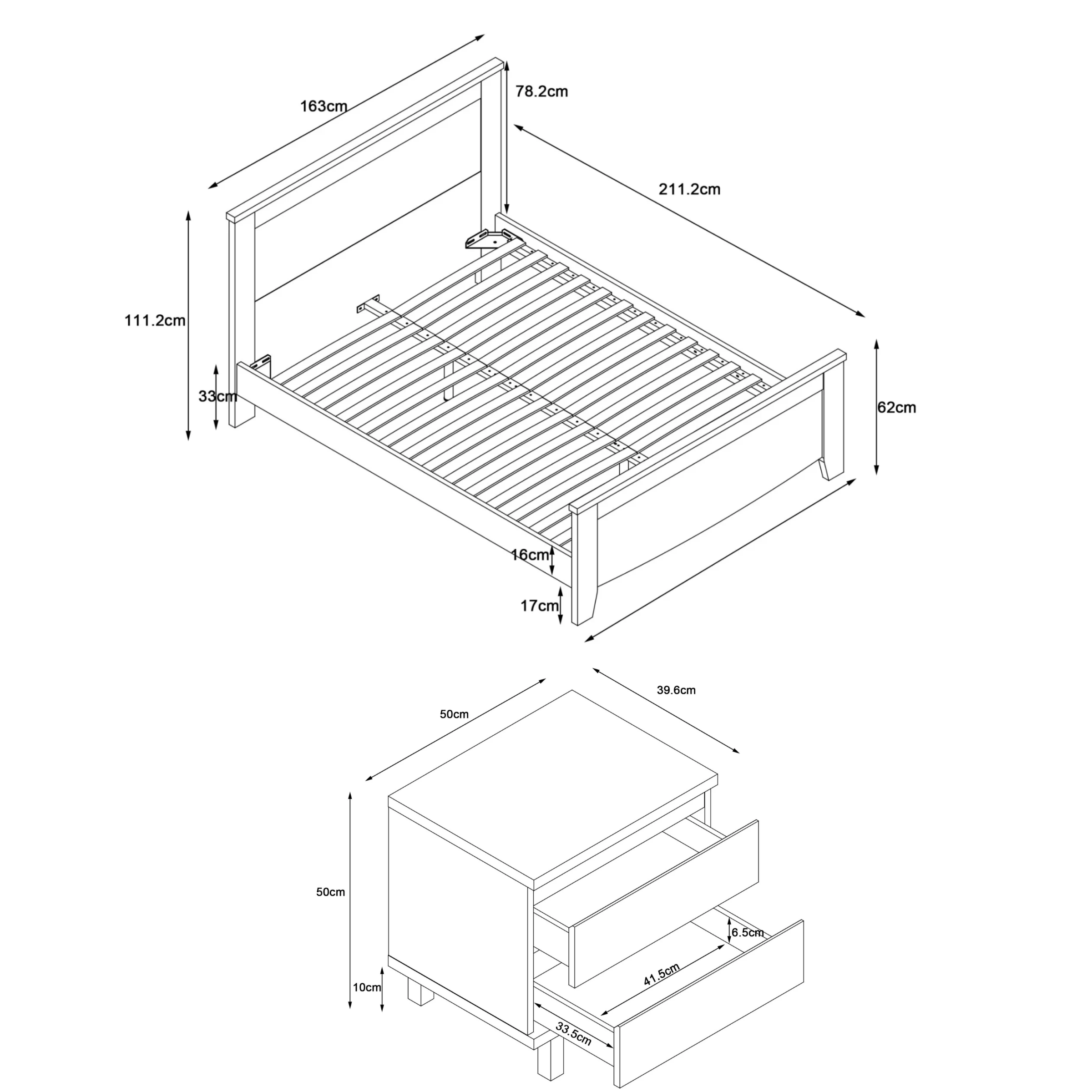 Loft Hampton 3PCS Bedroom Set B, NZ Queen Bed